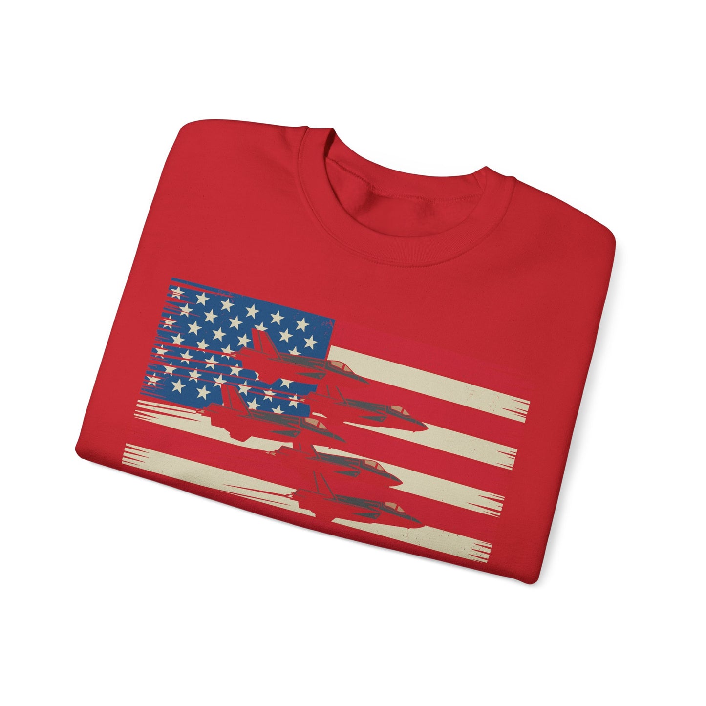 Vintage American Flag USA Fighter Jets 4th of July Patriotic Sweatshirt