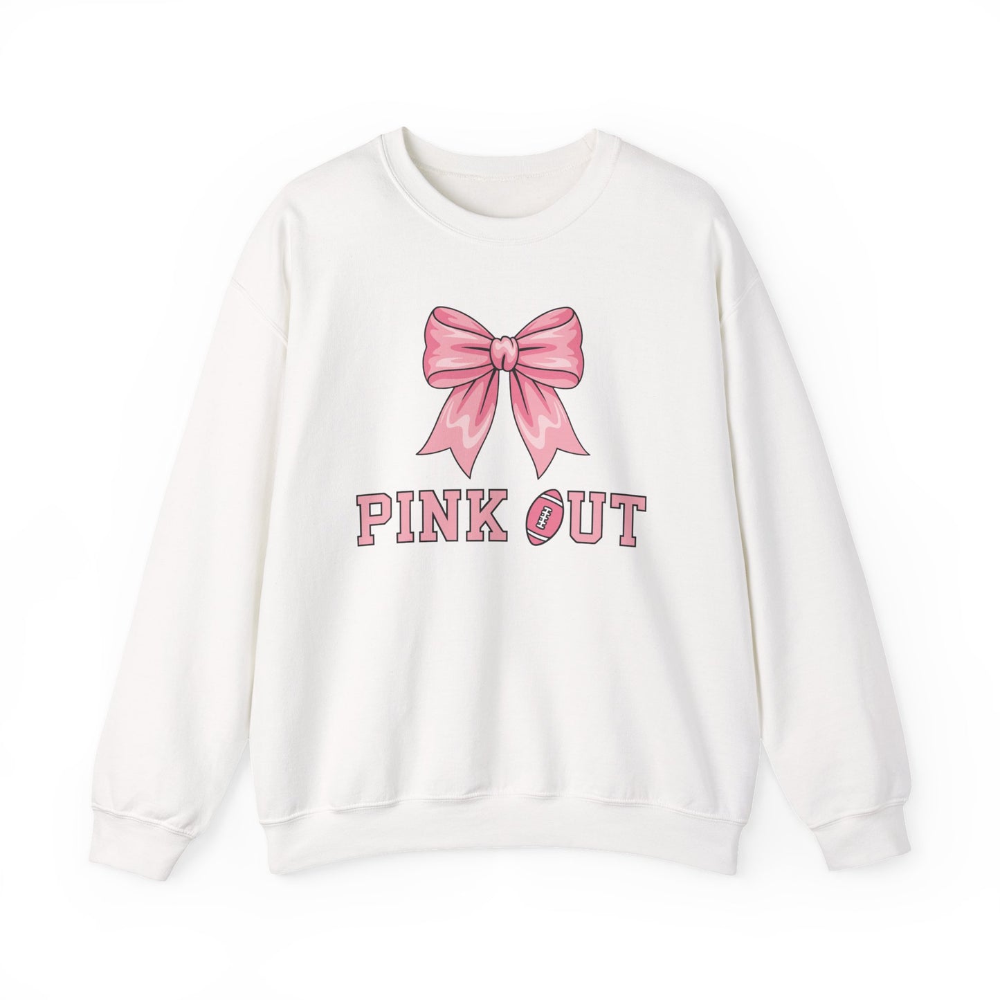 Pink Out Football Bow Preppy Breast Cancer Awareness Women Sweatshirt