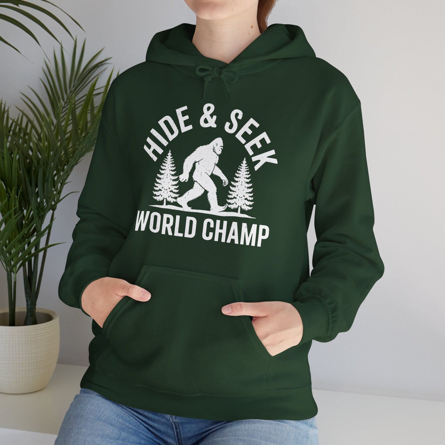 Bigfoot Hide And Seek World Champion Sasquatch Retro Vintage Hoodie