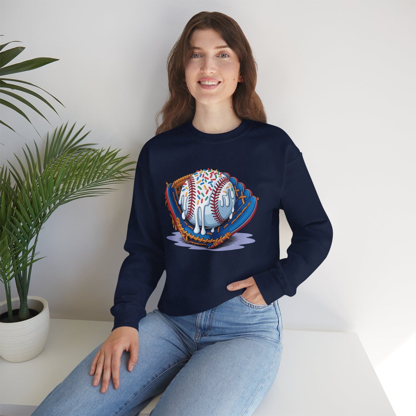 Baseball Drip Ice Cream Sprinkles Baseball Glove Sweatshirt
