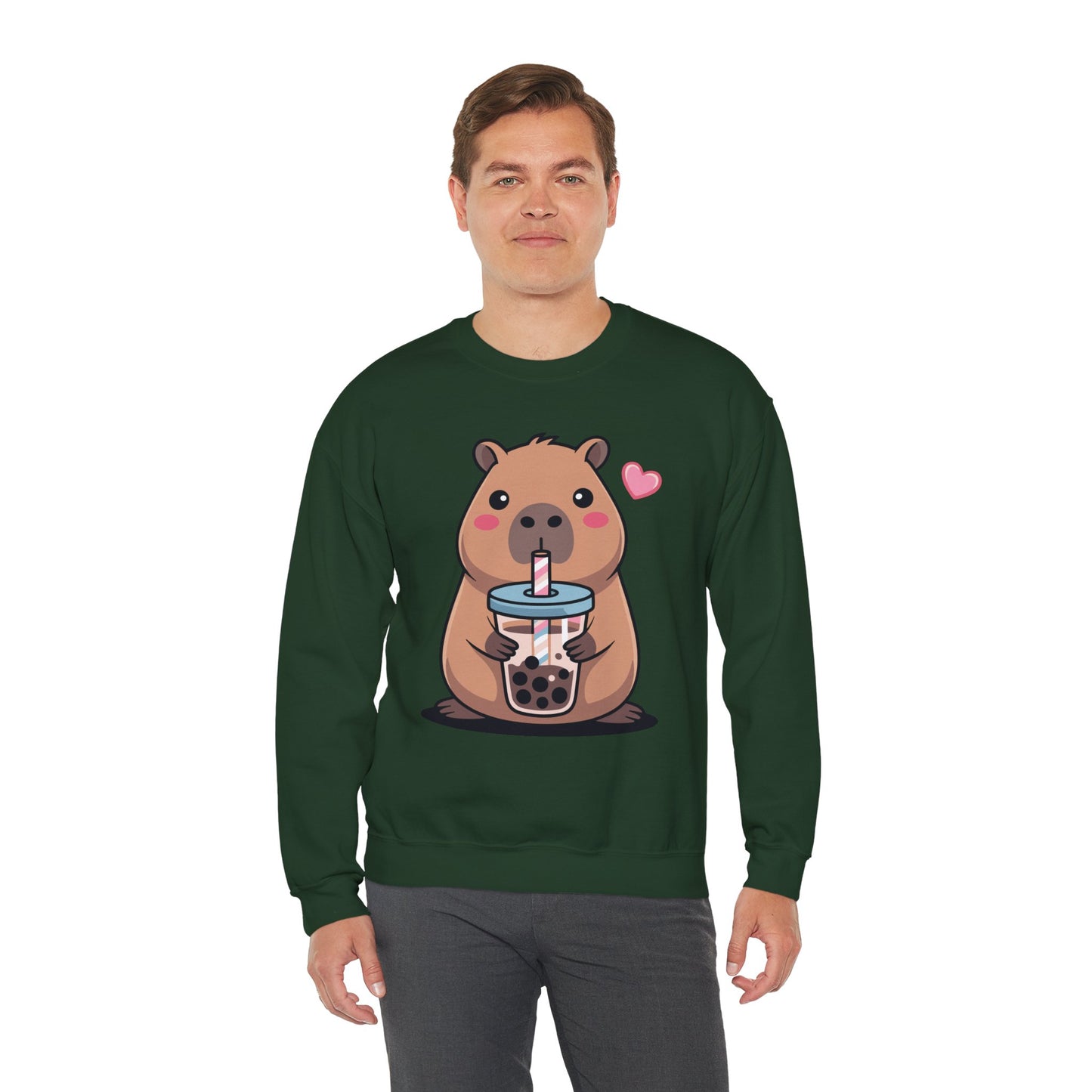Cute Capybara Kawaii Anime Drinking Bubble Tea Lover Girls Sweatshirt