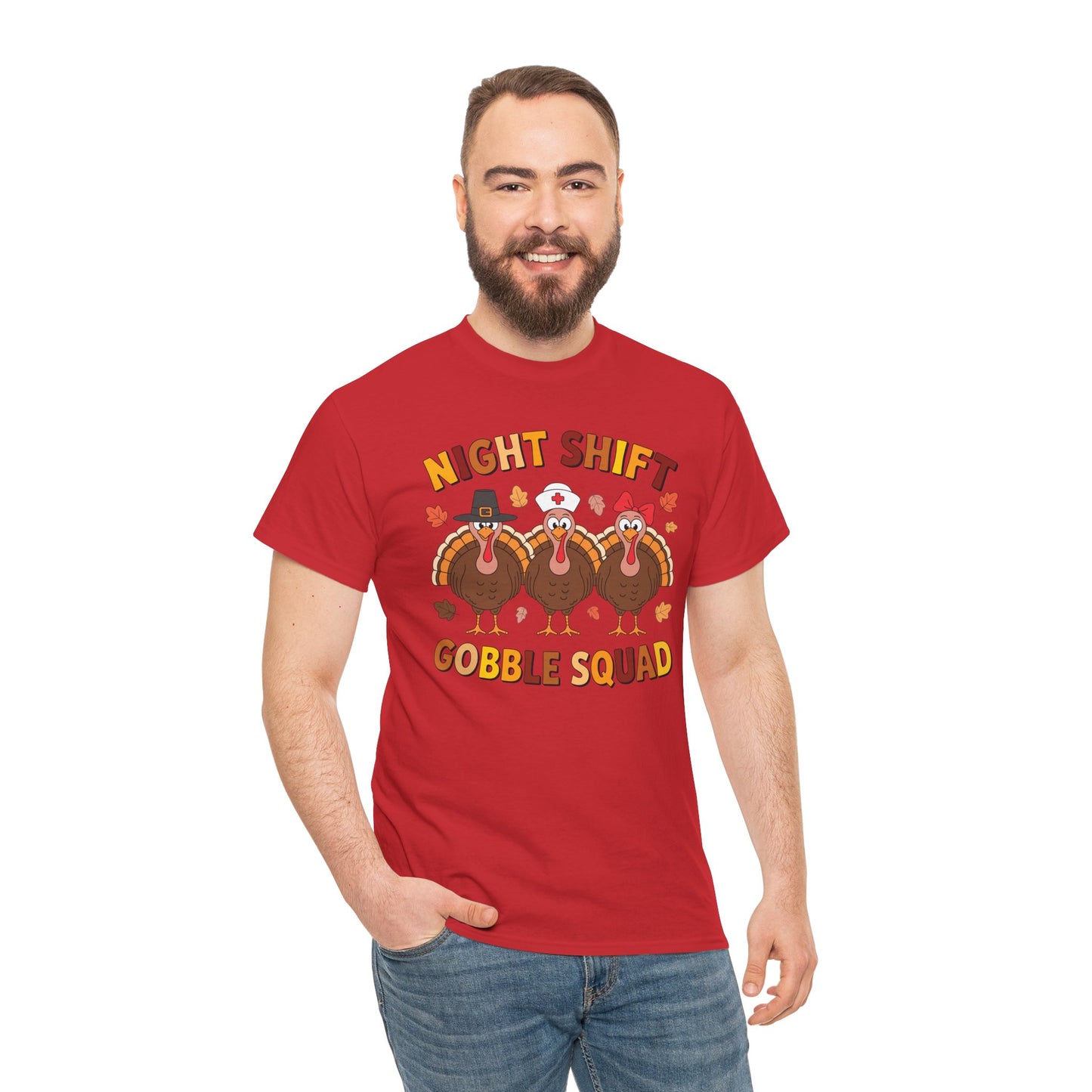 Night Shift Gobble Squad Night Worker Staff Thanksgiving T-Shirt