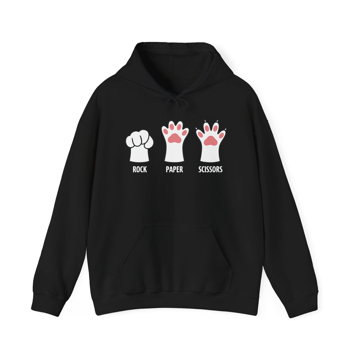 Funny Introvert Cat Animal Rescue Rock Paper Scissors Cute Paw Cat Hoodie