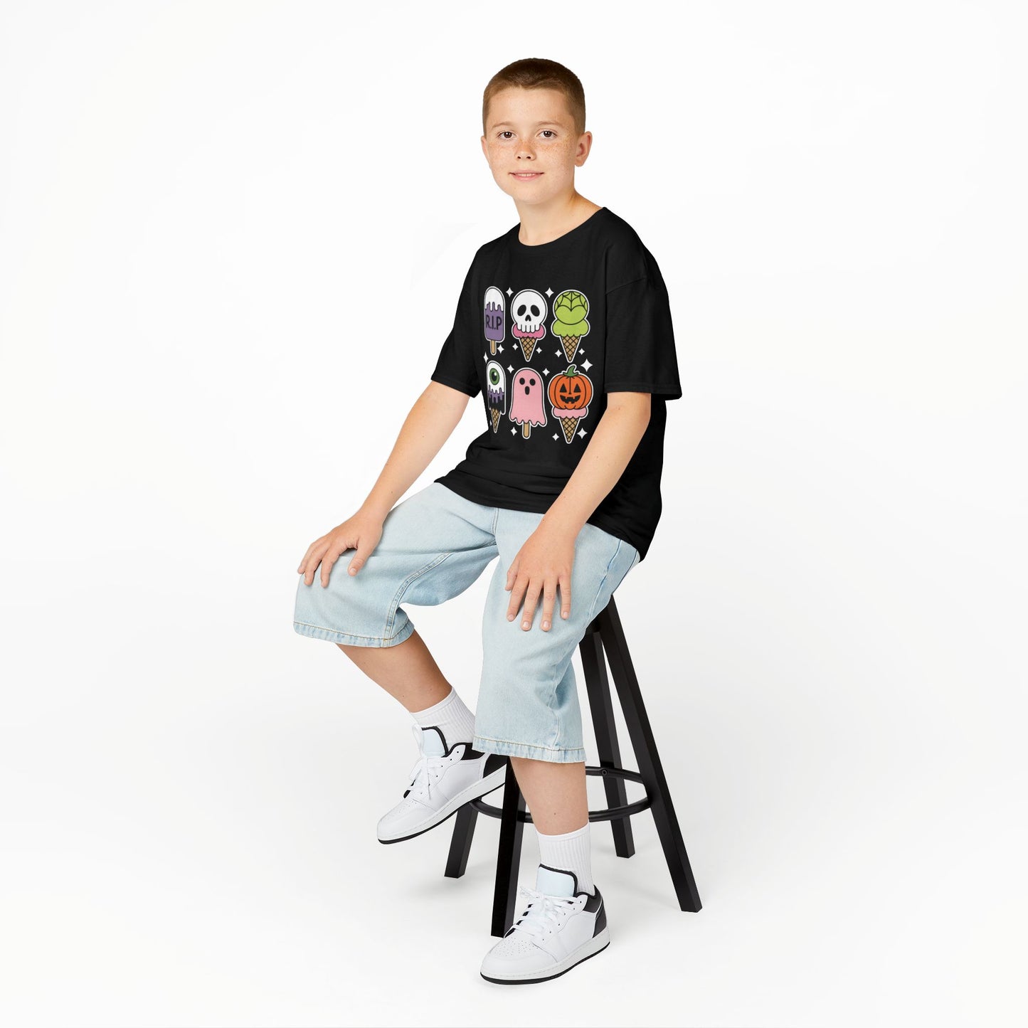 Horror Movie Summer Popsicle Halloween Ice Cream Summer-ween T-Shirt For Kids