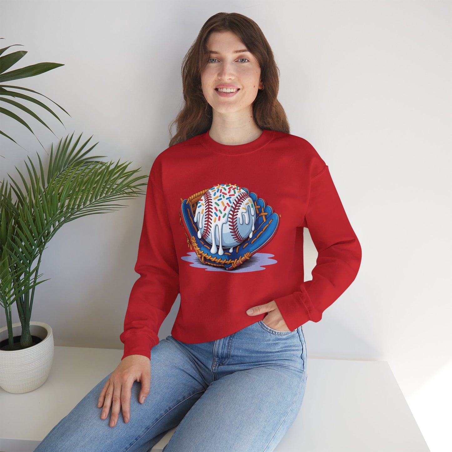 Baseball Drip Ice Cream Sprinkles Baseball Glove Sweatshirt