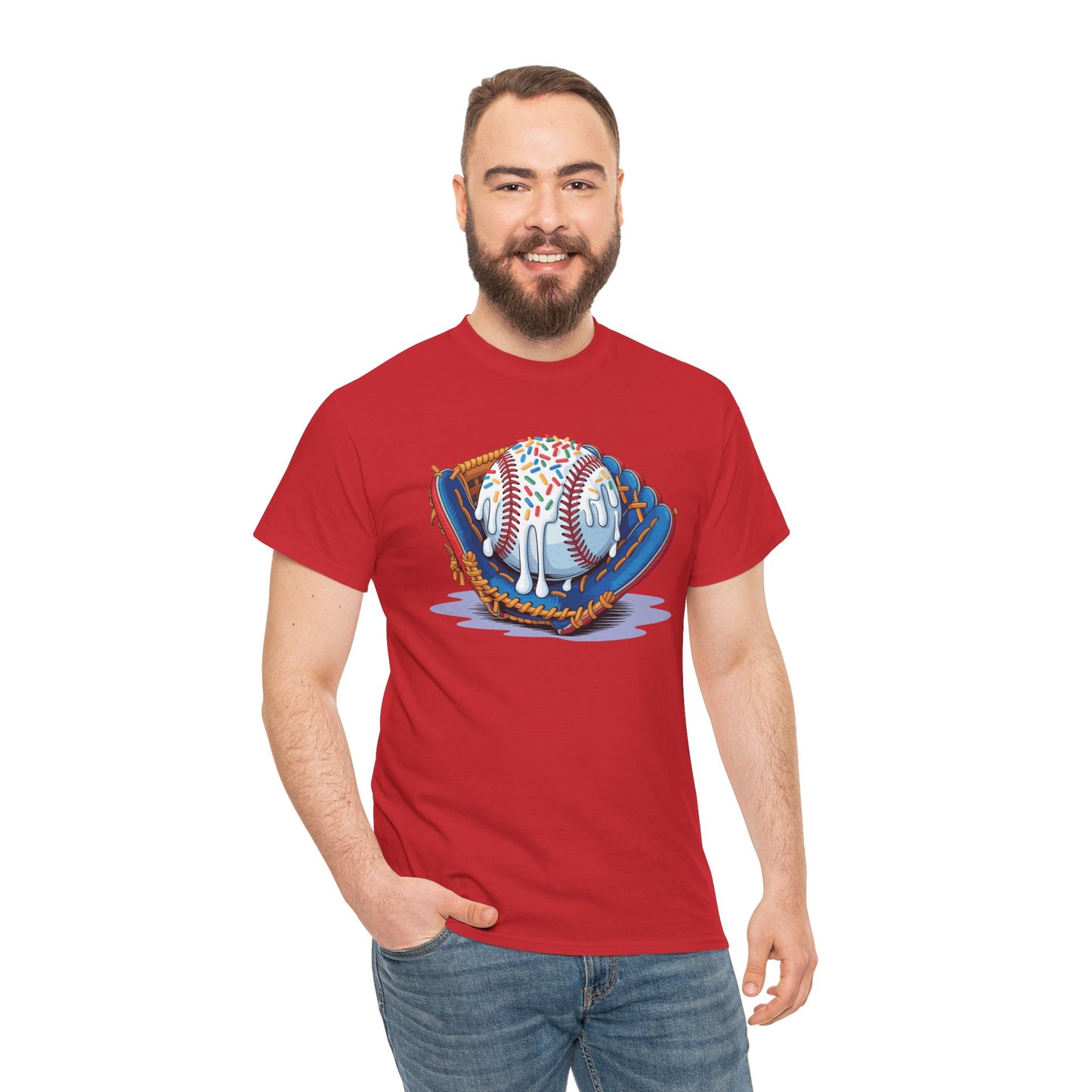 Baseball Drip Ice Cream Sprinkles Baseball Glove T-Shirt