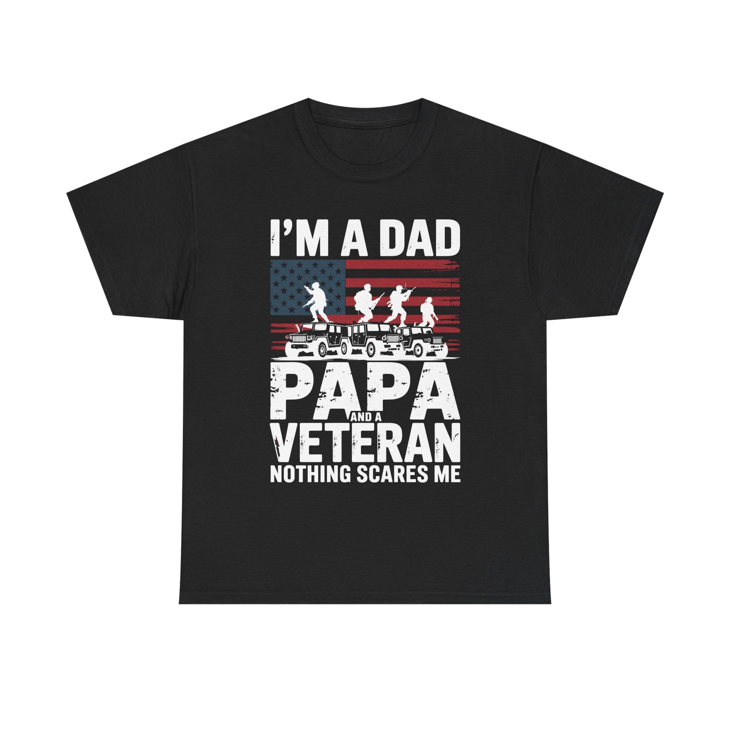 I'm A Dad Papa And Veteran Funny Retro Dad Papa Grandpa T-Shirt