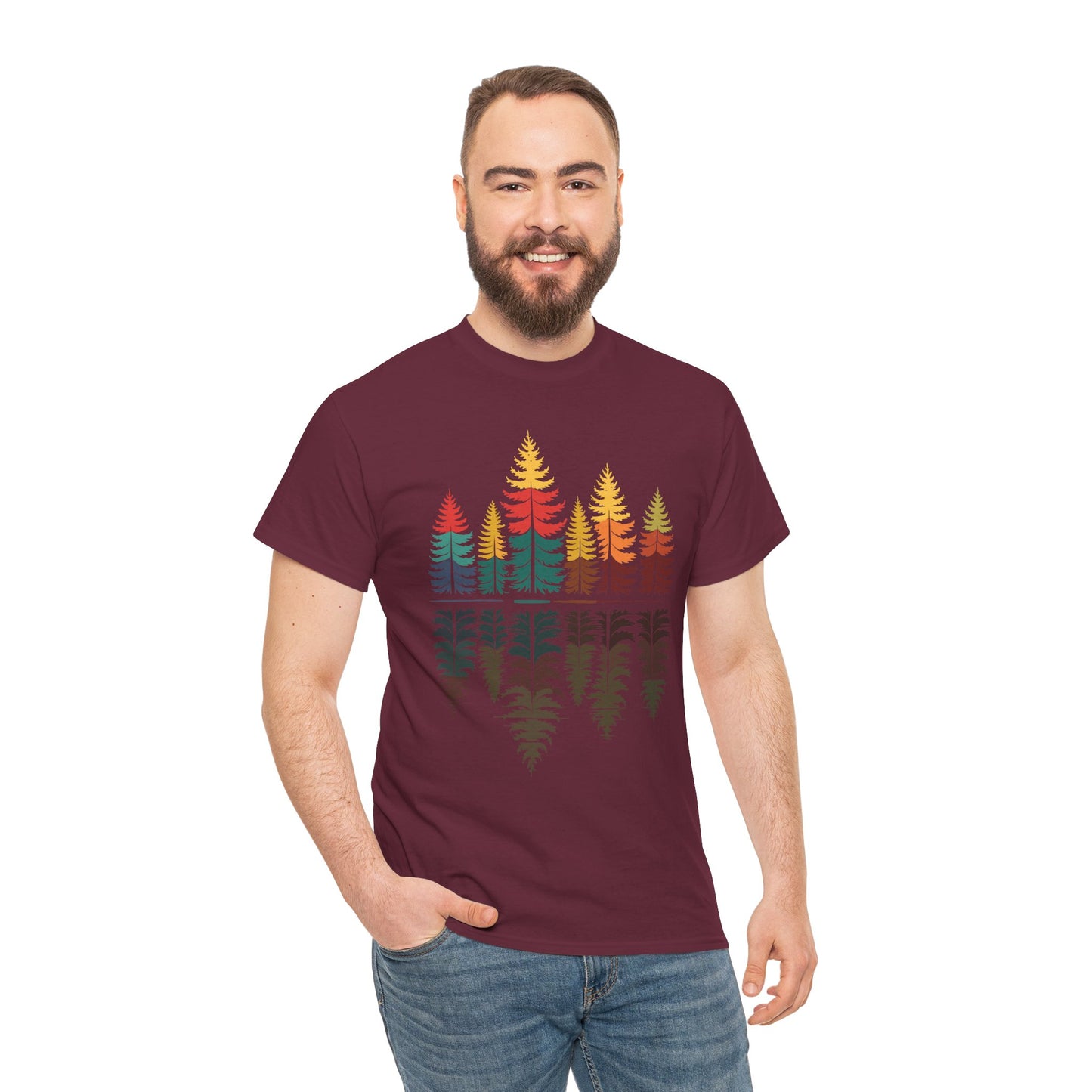 Nature Reflection Forest Trees Outdoor Wildlife T-Shirt