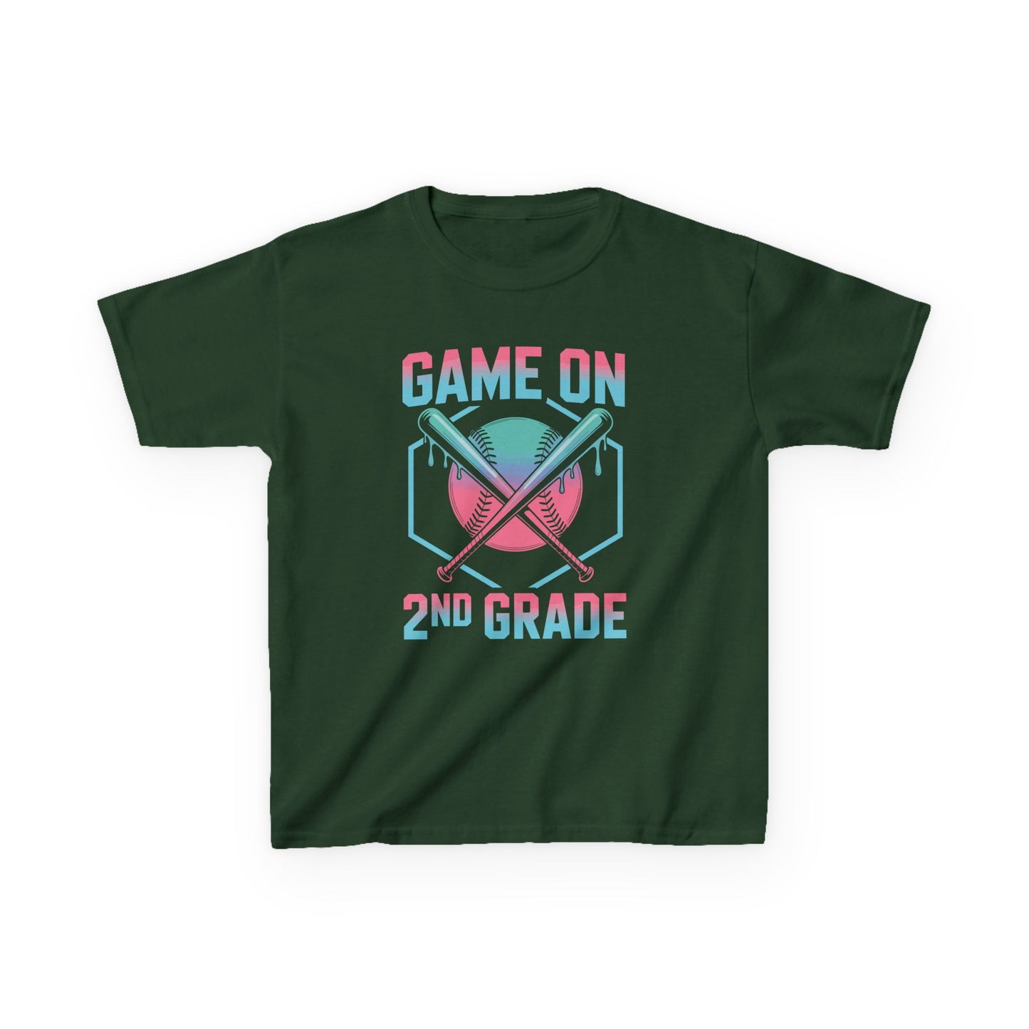 2nd Grade Back to School Baseball Drip Ice Cream Game On Kid T-Shirt