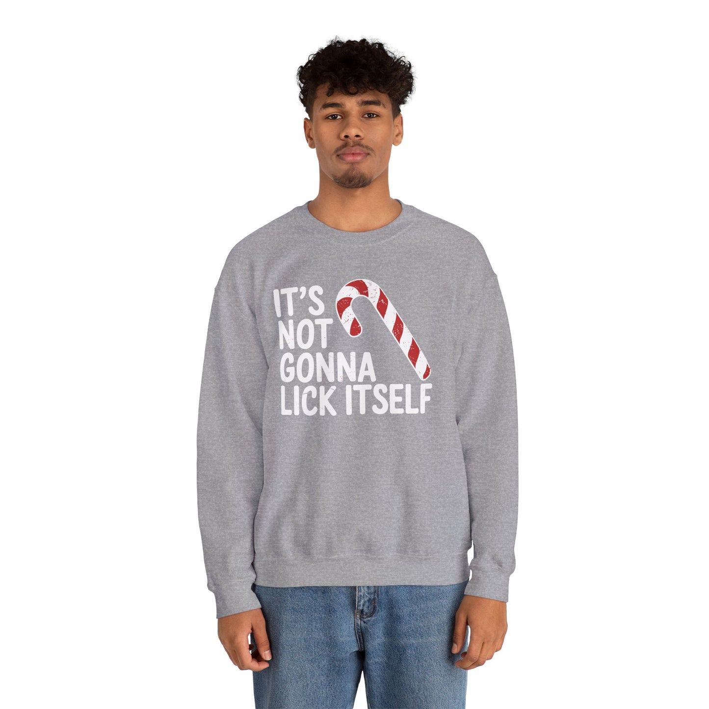 Funny Candy Cane Lick Itself Adult Christmas in July Gift Sweatshirt