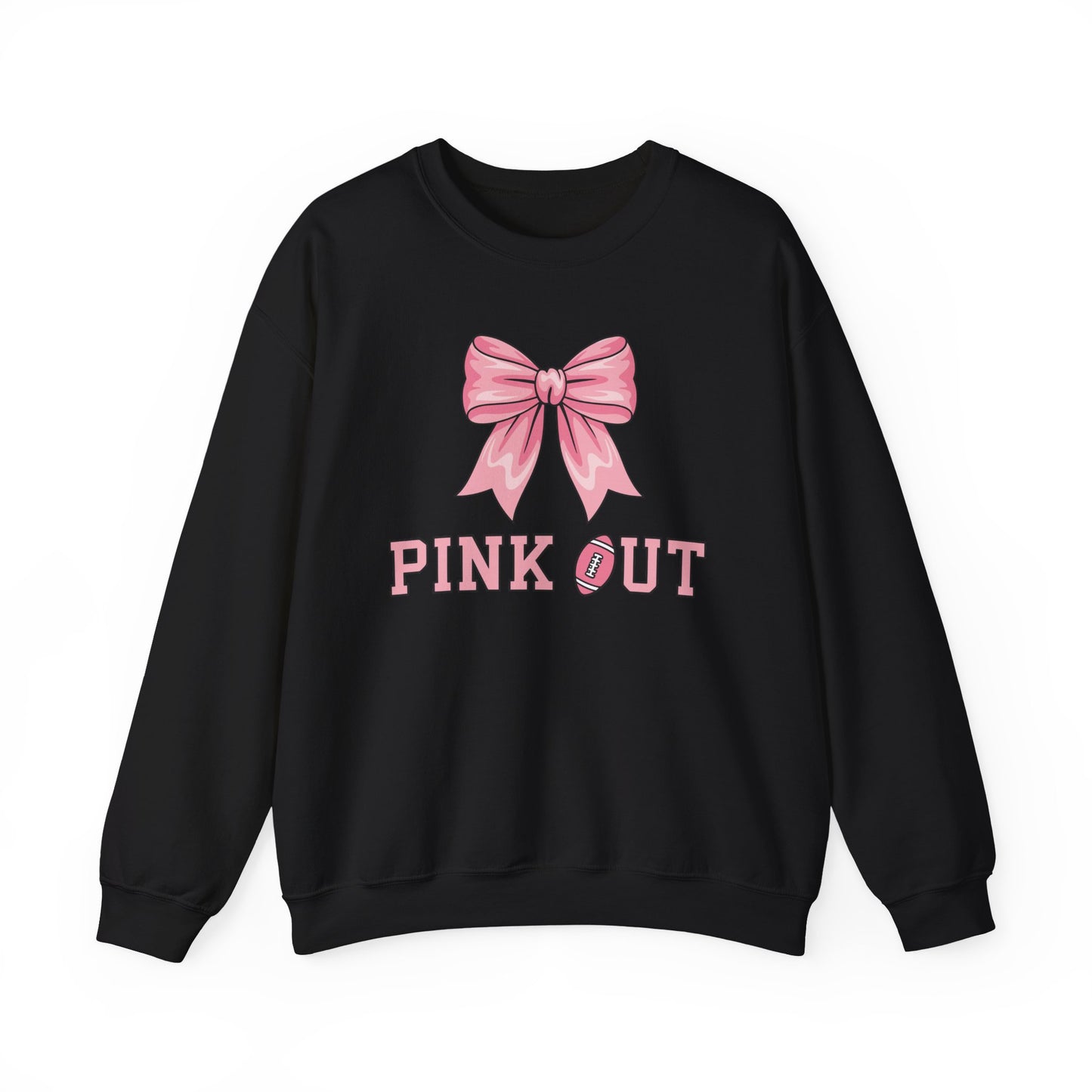 Pink Out Football Bow Preppy Breast Cancer Awareness Women Sweatshirt