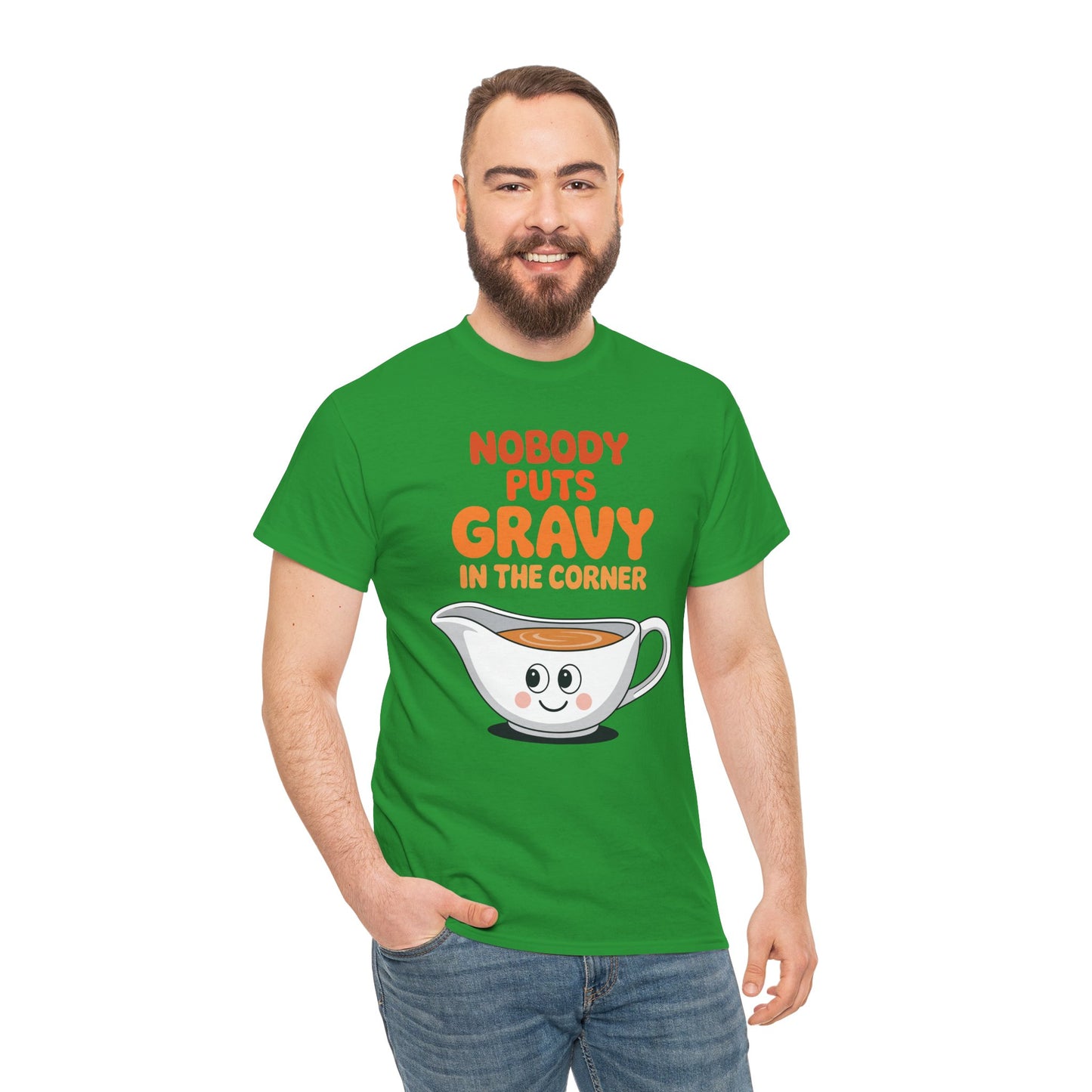 Nobody Puts Gravy in the Corner Funny Cute Thanksgiving Food T-Shirt