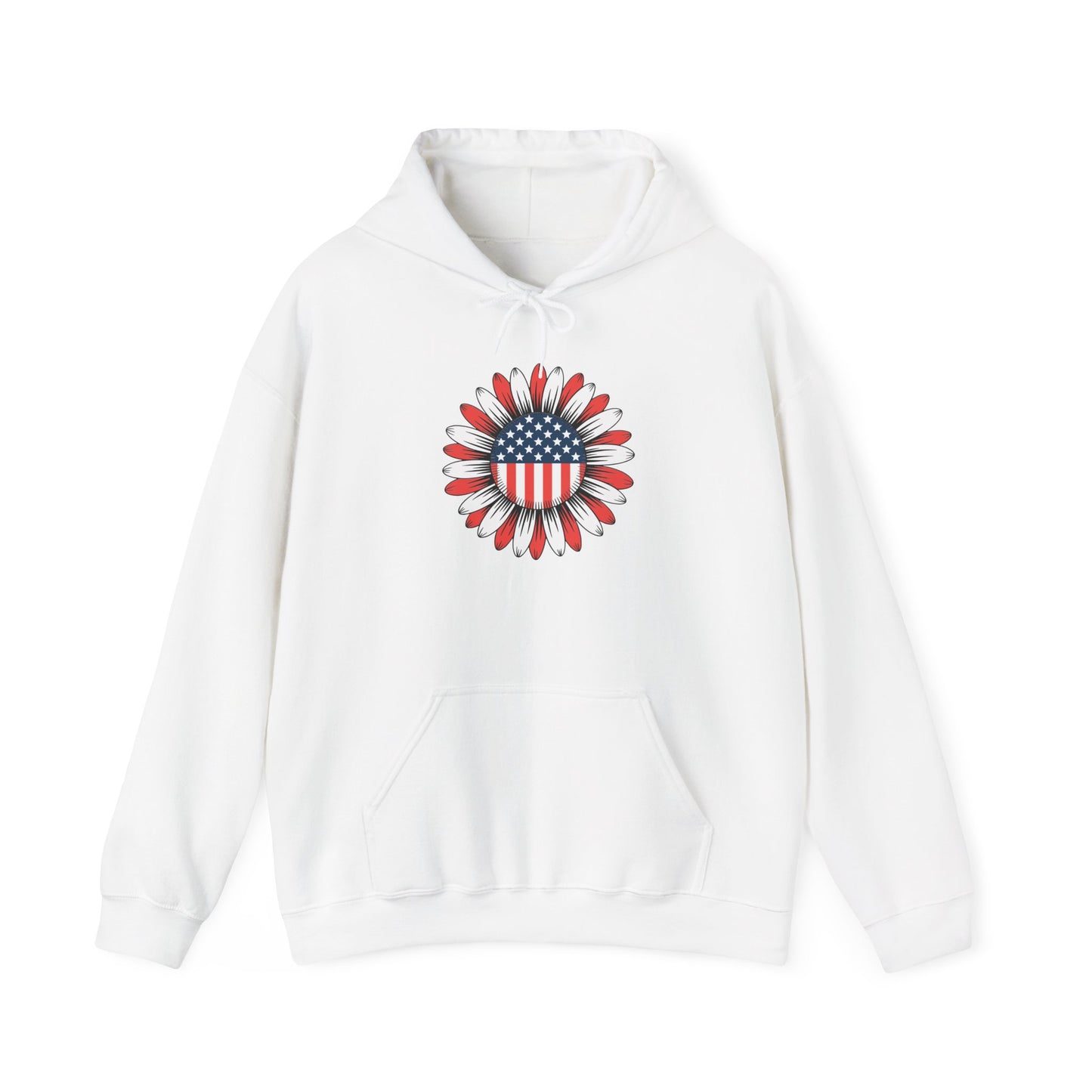 Sunflower American Flag 4th of July Women Men Merica USA Hoodie
