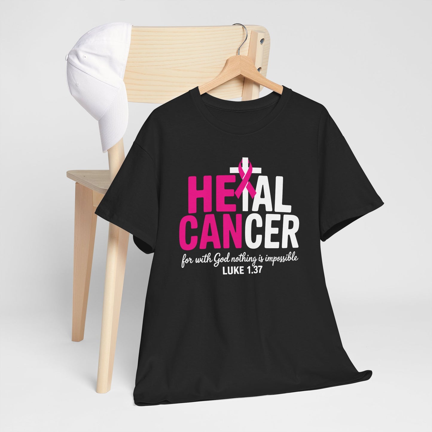 Heal Cancer Believe God Christian Breast Cancer Awareness T-Shirt