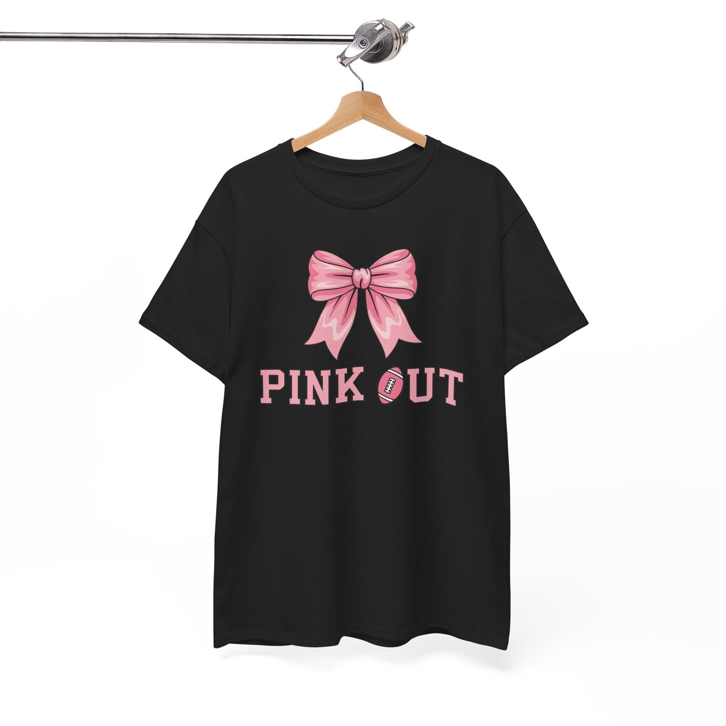 Pink Out Football Bow Preppy Breast Cancer Awareness Women T-Shirt