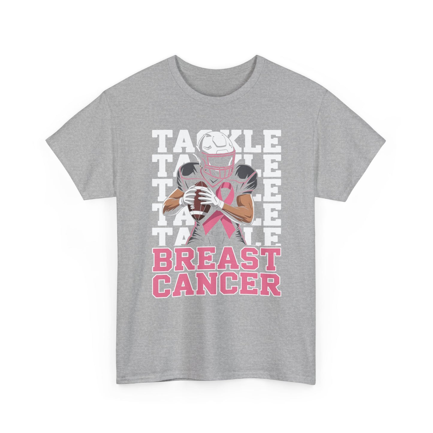 Tackle Football Breast Cancer Awareness Pink Ribbon T-Shirt