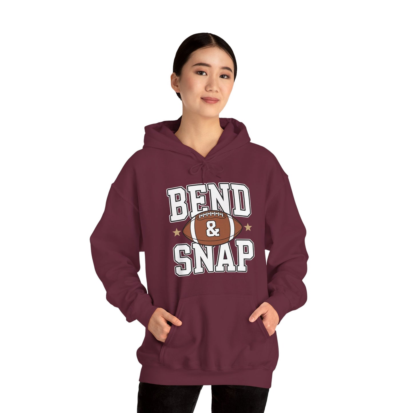 Funny Game Day Touchdown Season Cute Bend and Snap Football Hoodie
