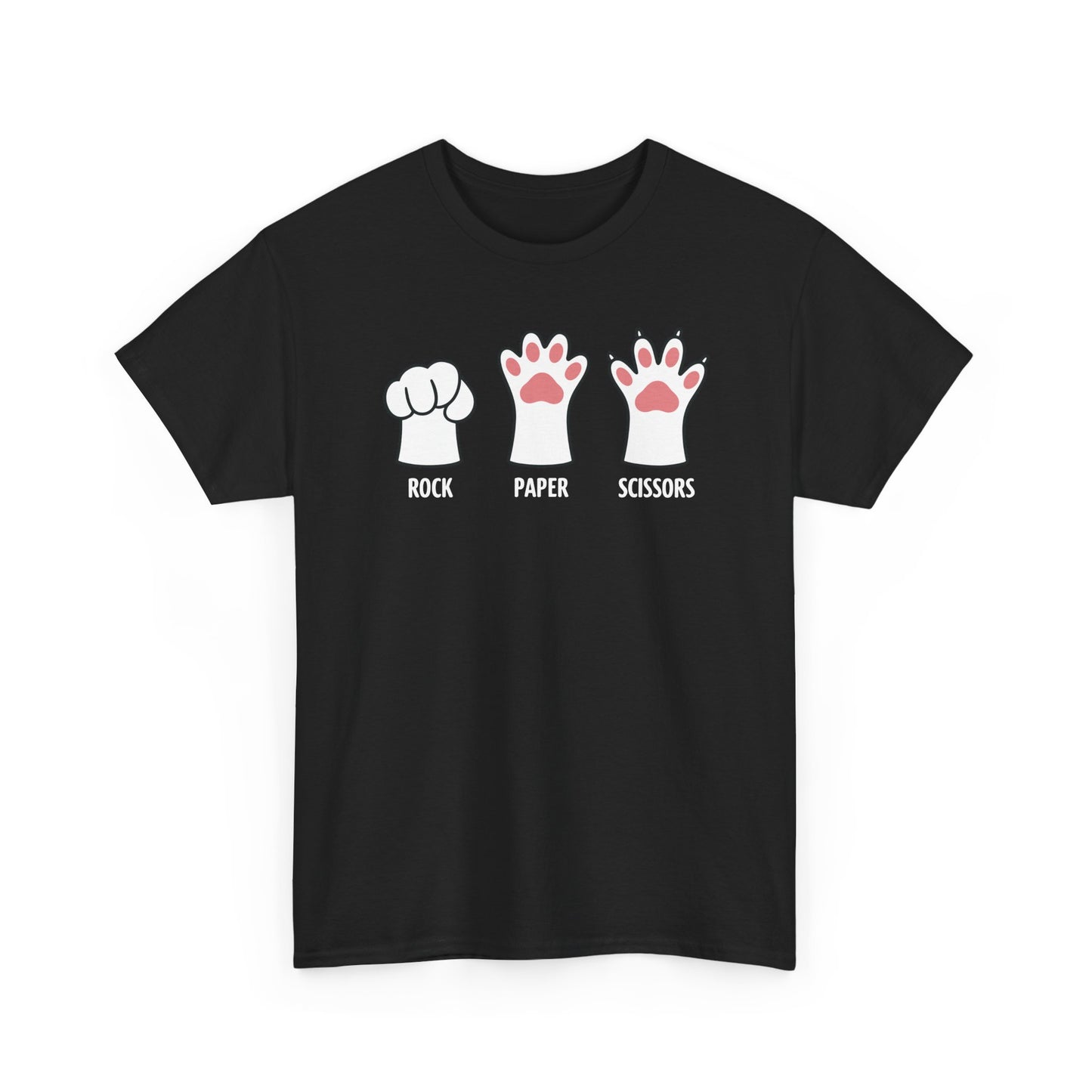Funny Introvert Cat Animal Rescue Rock Paper Scissors Cute Paw Cat T-Shirt