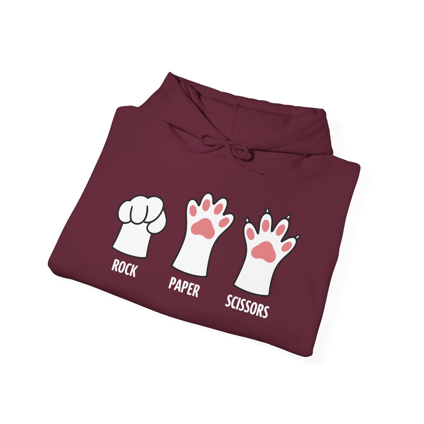 Funny Introvert Cat Animal Rescue Rock Paper Scissors Cute Paw Cat Hoodie