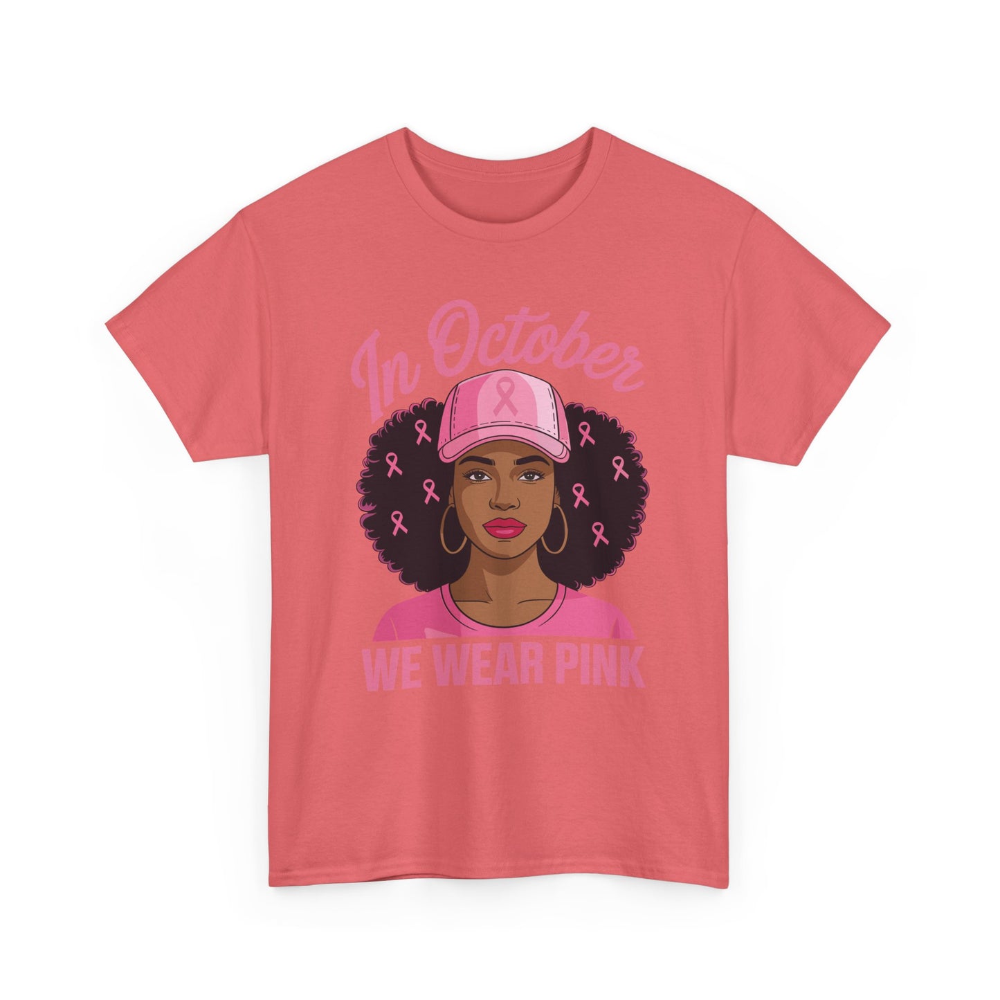 In October We Wear Pink Black Women Breast Cancer Awareness T-Shirt