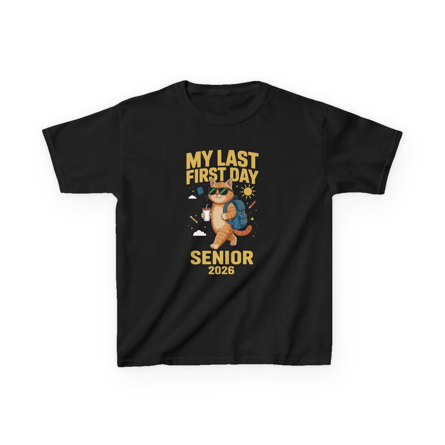 My Last First Day Senior 2026 Cat Back to School Cool Class T-Shirt