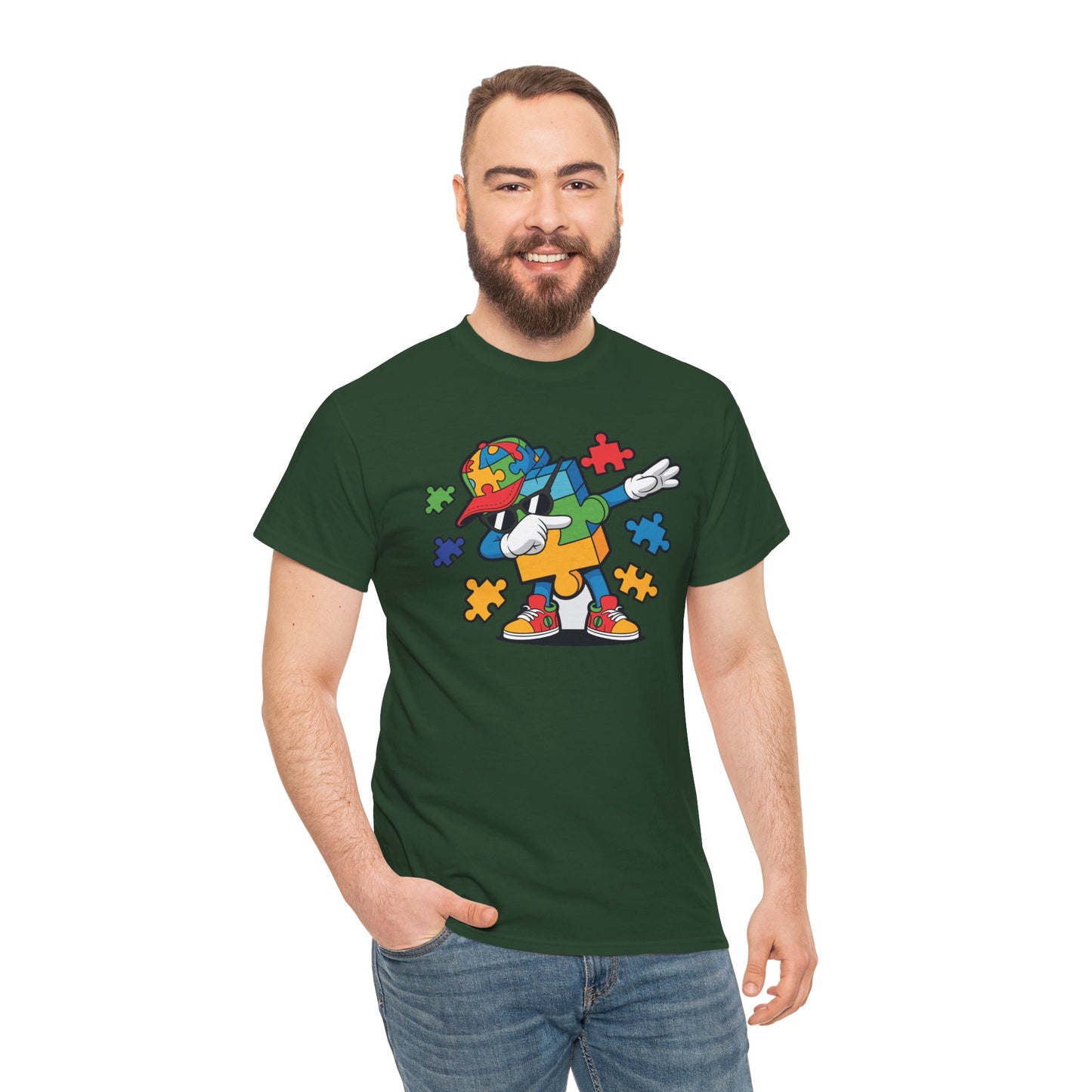 Dabbing Puzzle Autism Awareness T-Shirt