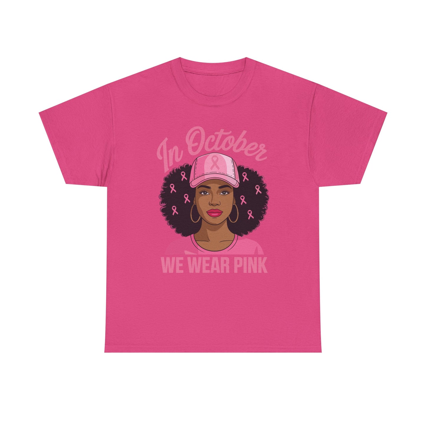 In October We Wear Pink Black Women Breast Cancer Awareness T-Shirt