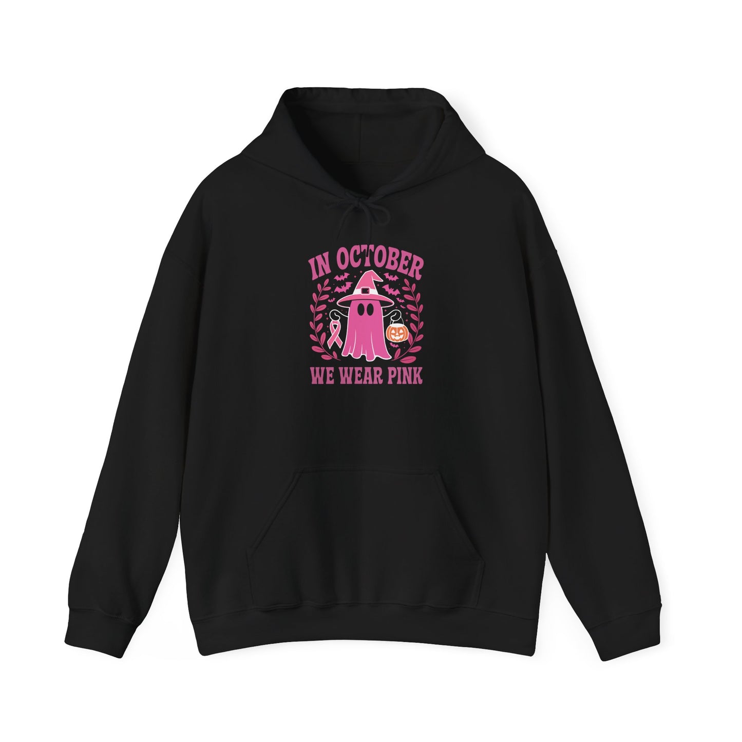 In October We Wear Pink Breast Cancer Awareness Halloween Hoodie