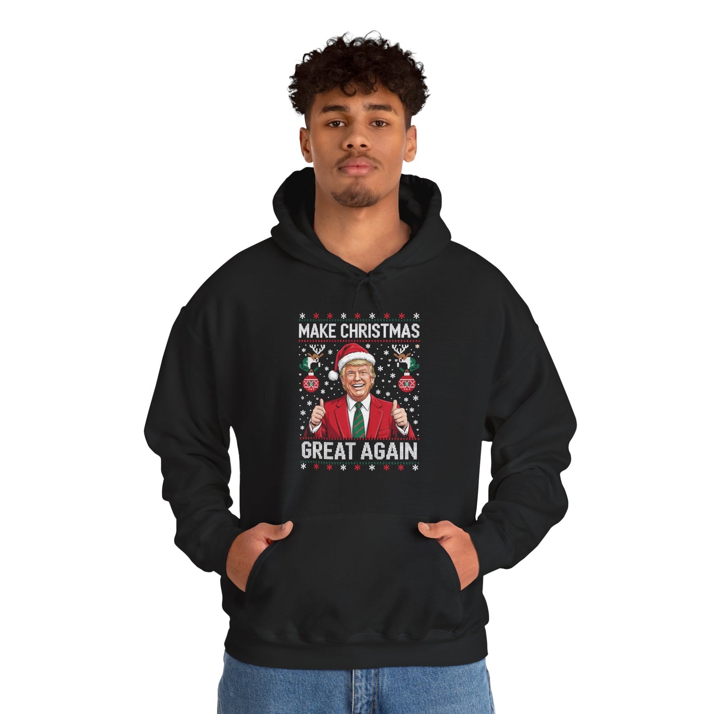 Funny Trump Make Christmas Great Again Xmas Pajamas Ugly Hoodie