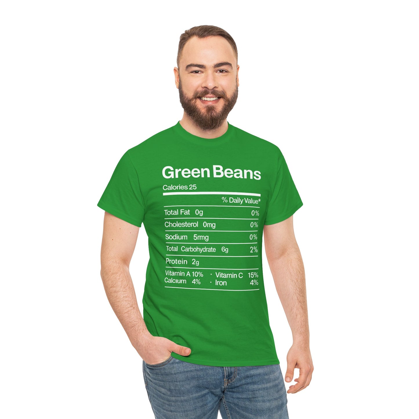 Green Beans Nutrition Facts Funny Thanksgiving Christmas T-Shirt