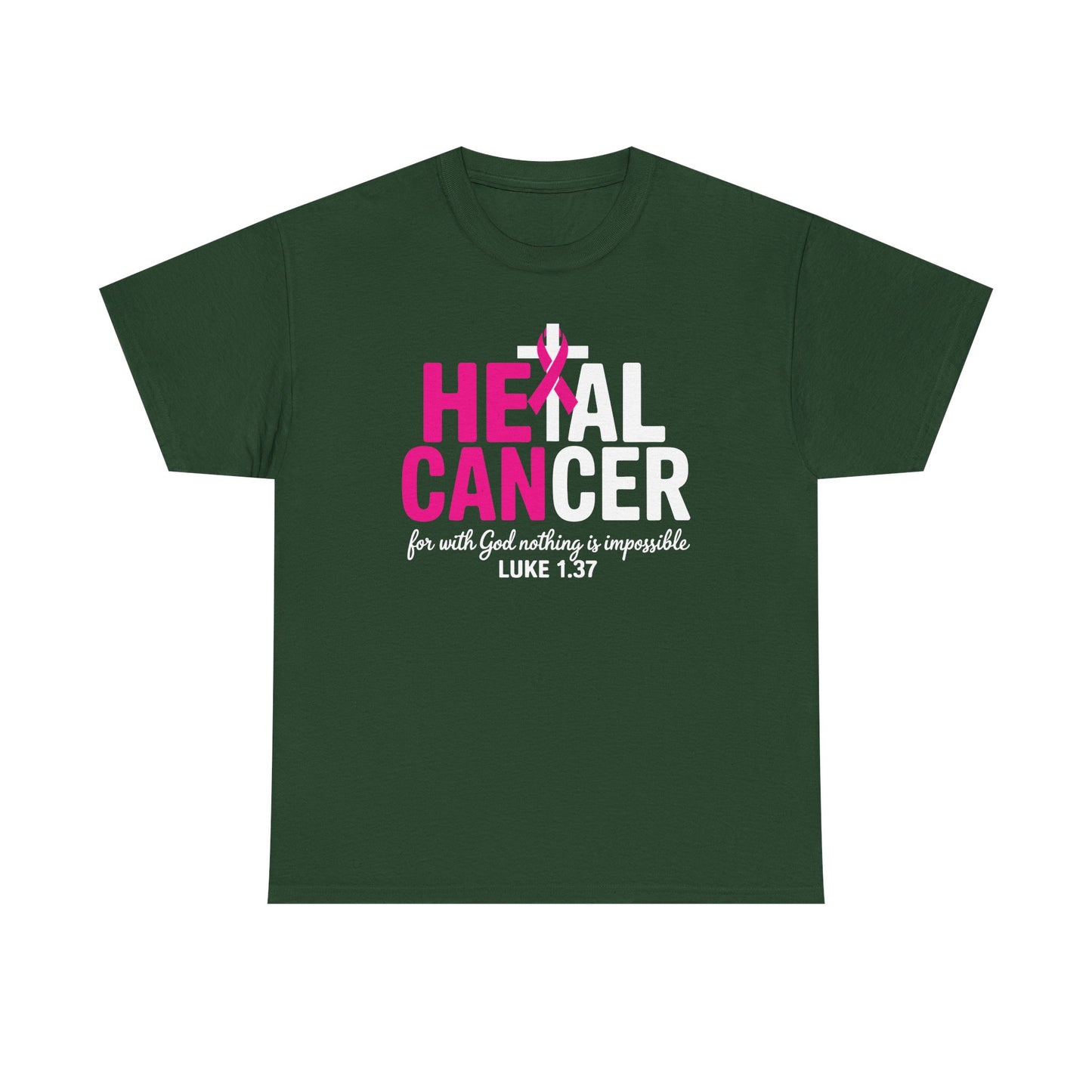 Heal Cancer Believe God Christian Breast Cancer Awareness T-Shirt
