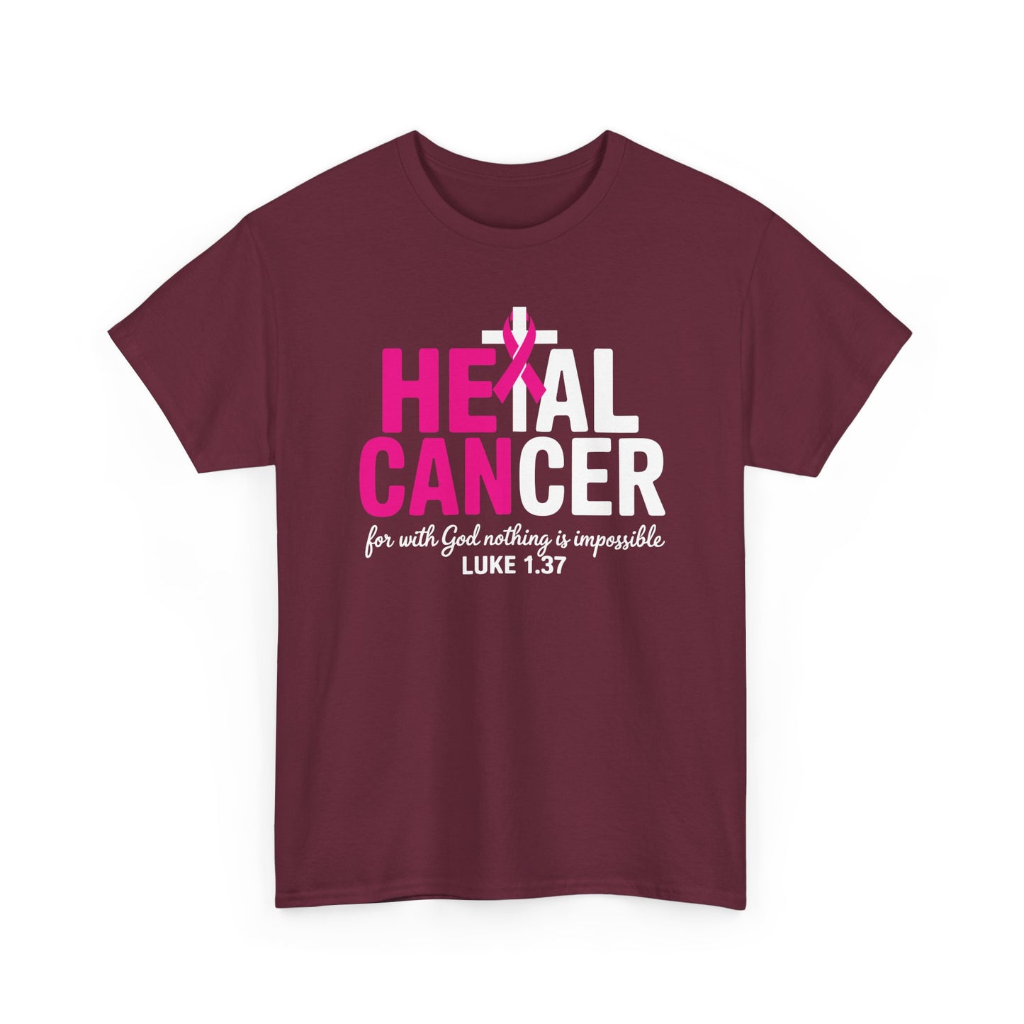 Heal Cancer Believe God Christian Breast Cancer Awareness T-Shirt