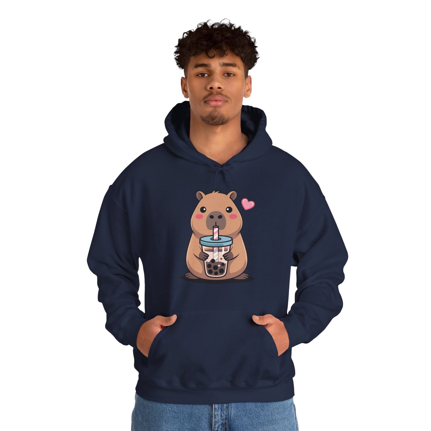 Cute Capybara Kawaii Anime Drinking Bubble Tea Lover Girls Hoodie