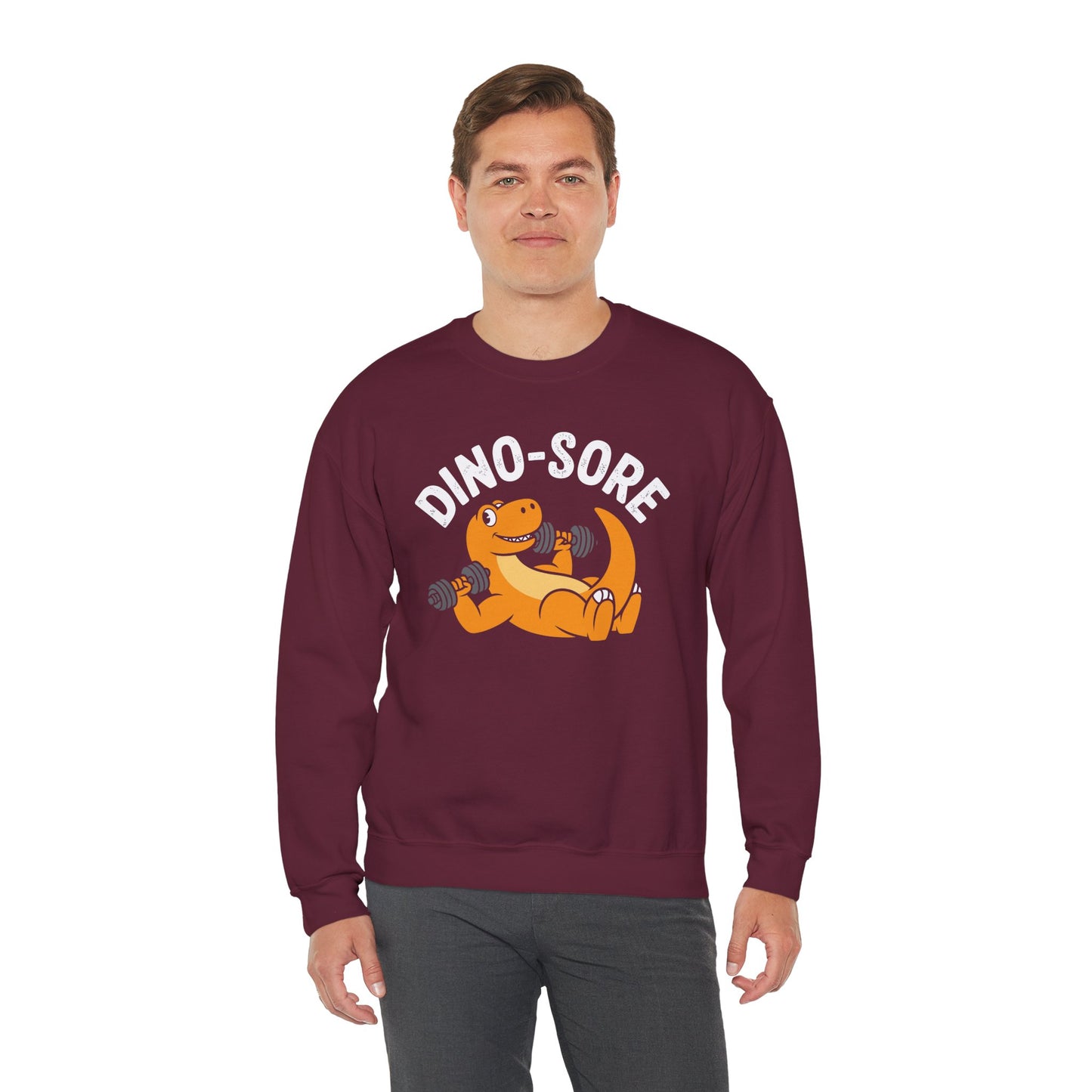 Gym Workout Dino Sore Exercise Fitness Boys Women Men Sweatshirt