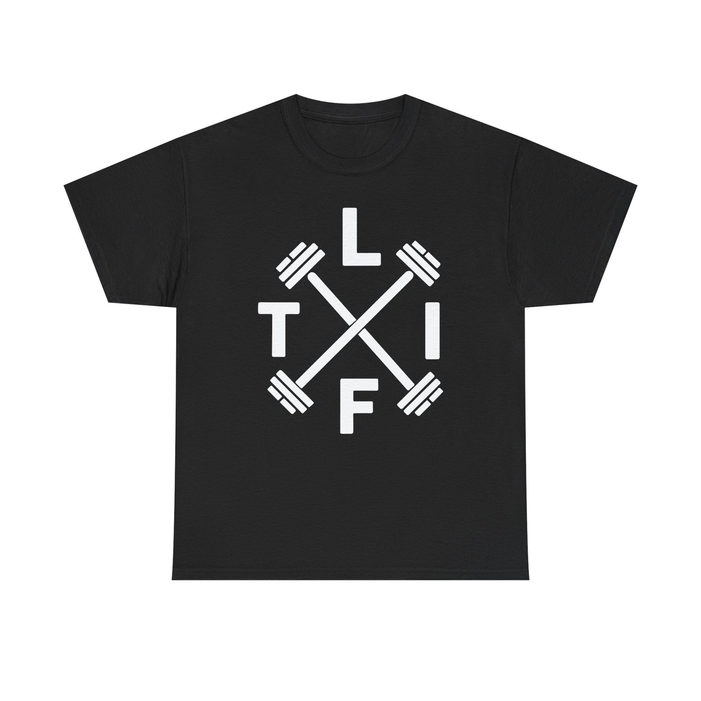 LIFT Weightlifting Fitness Barbells Crossed Circle T-Shirt