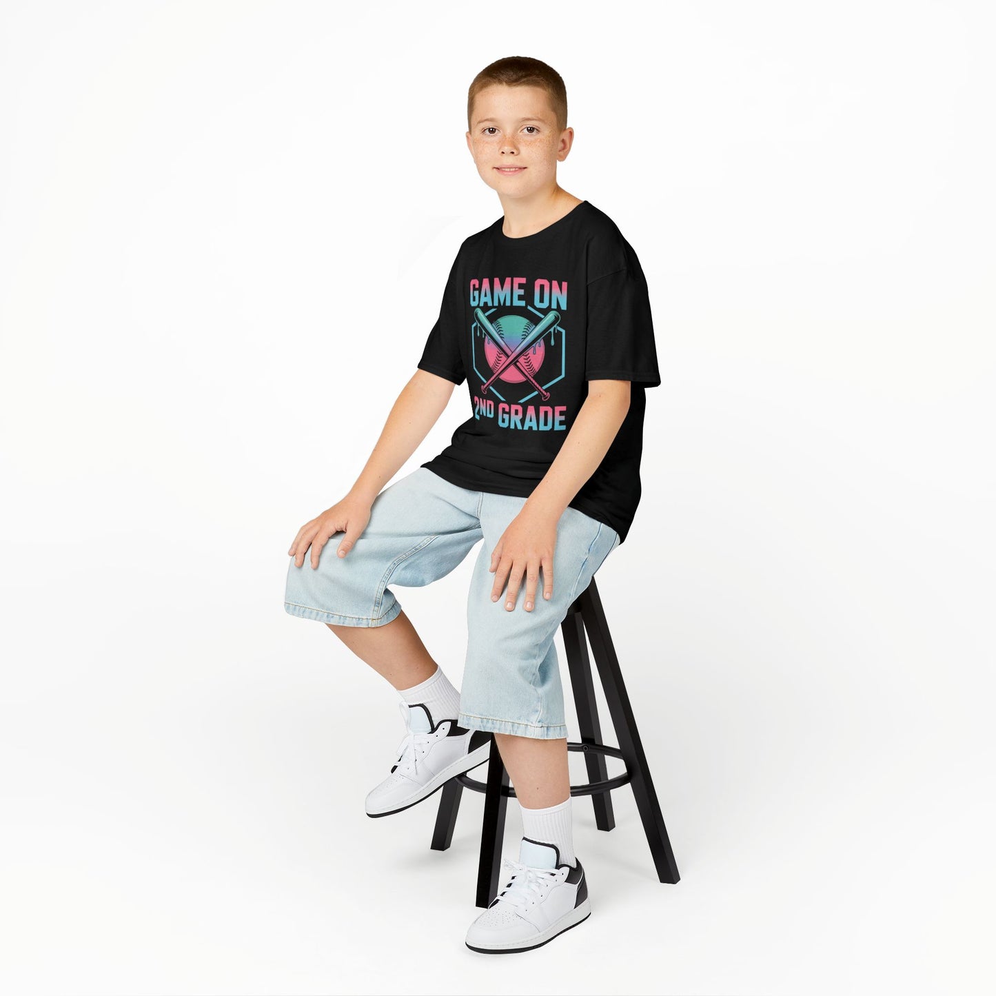 2nd Grade Back to School Baseball Drip Ice Cream Game On Kid T-Shirt