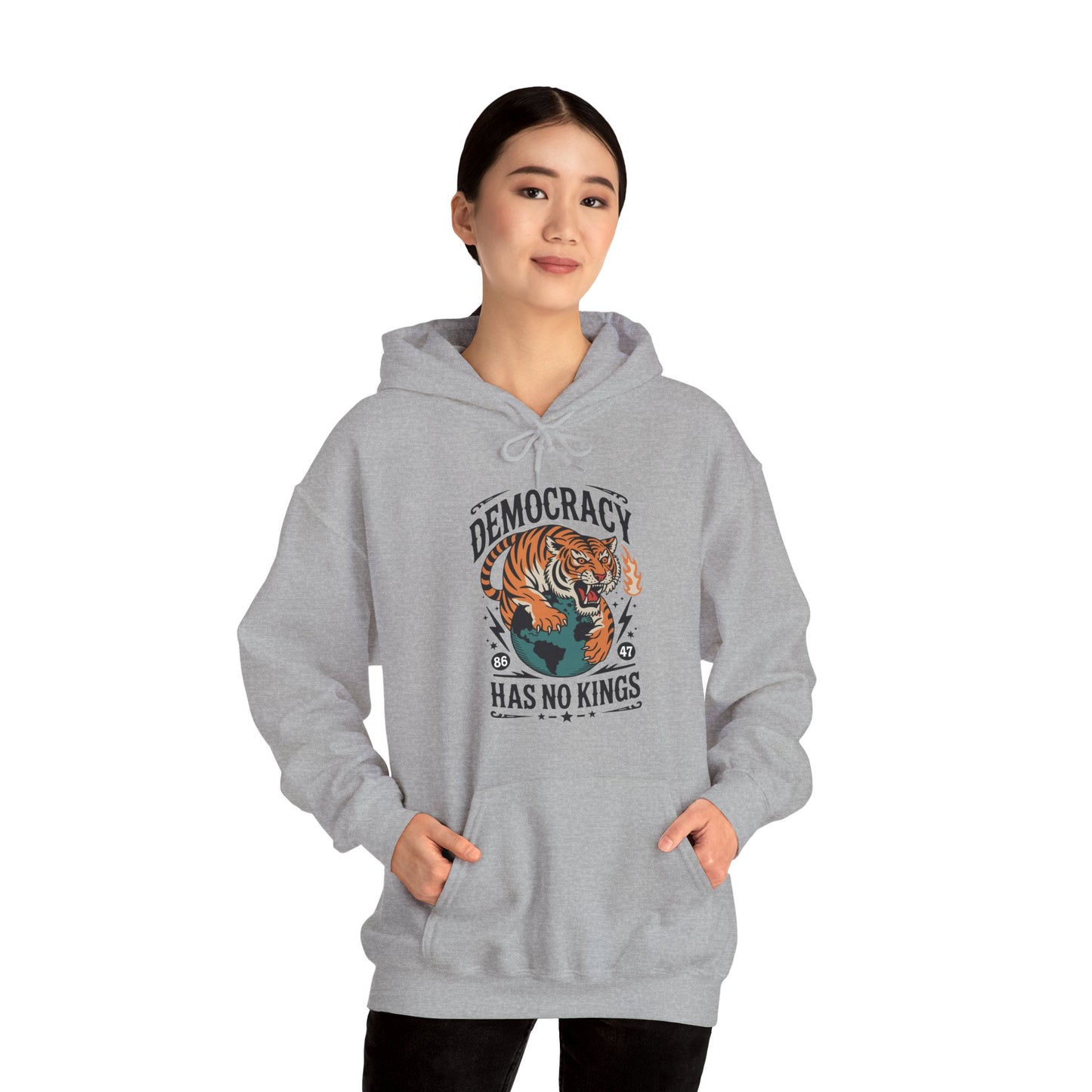 Democracy Has No King 8647 Anti Trump America Social Justice Hoodie