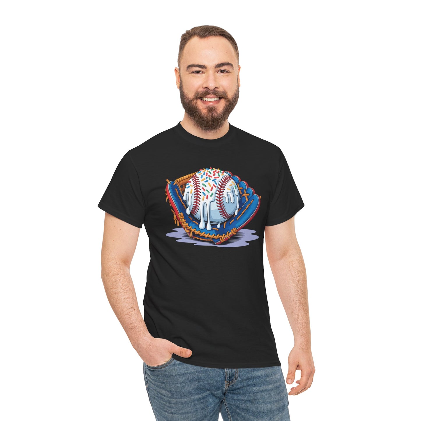 Baseball Drip Ice Cream Sprinkles Baseball Glove T-Shirt