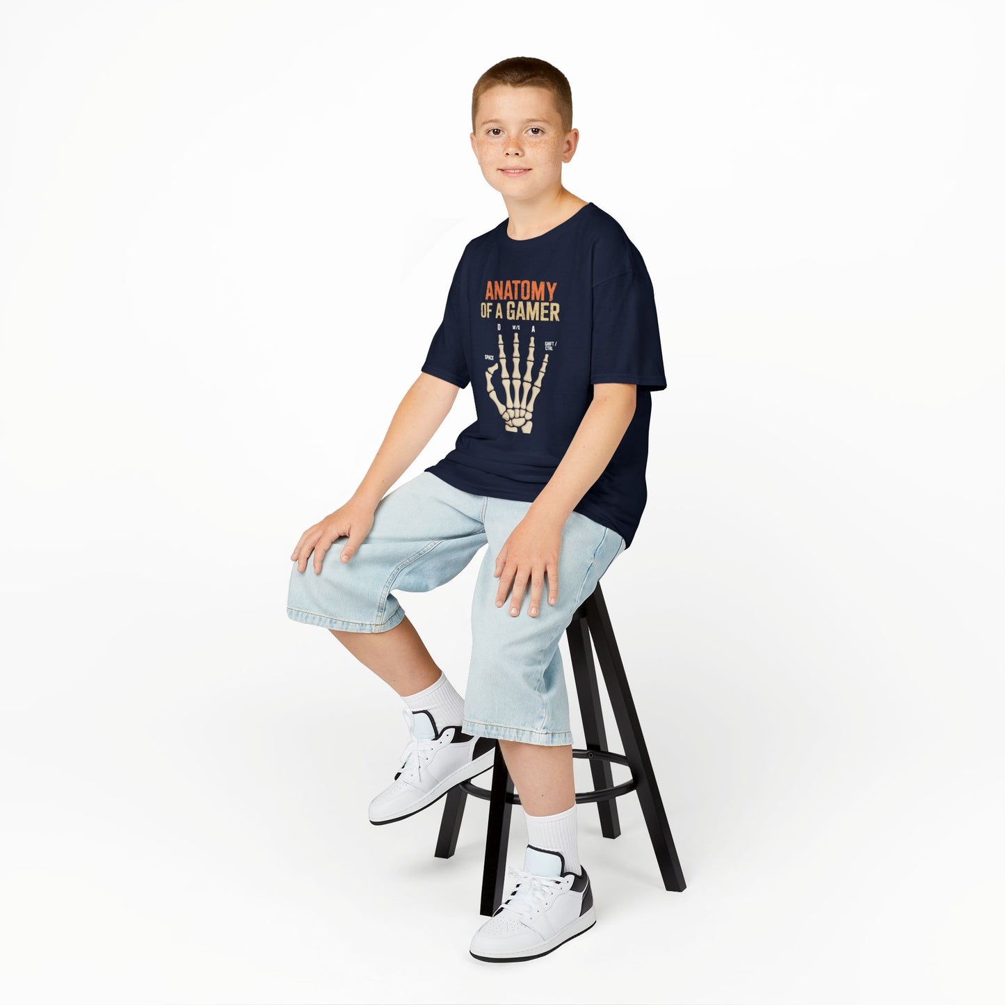 Funny Anatomy Of A Gamer Skeleton Hand Boys Kids Teens T-Shirt