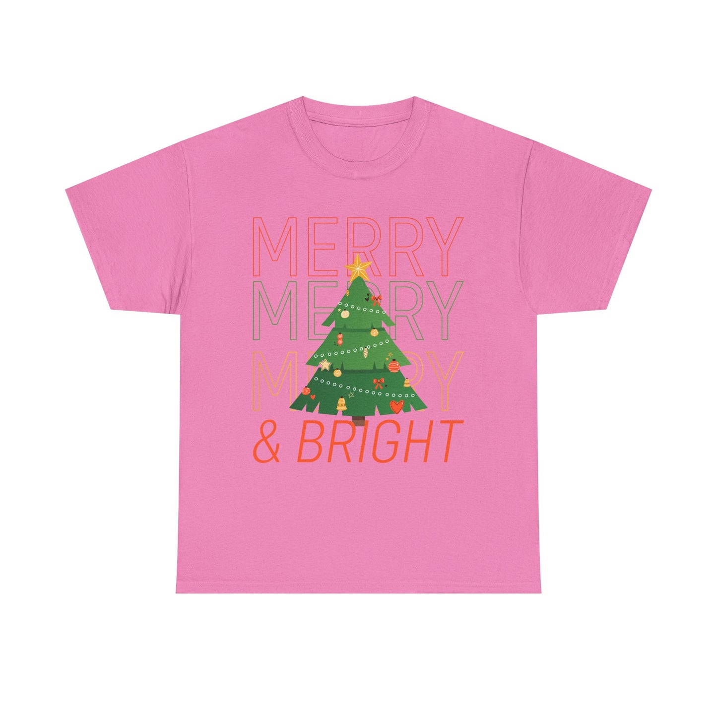 Merry and Bright Christmas Tee Cute Holiday Shirt for Men and Women