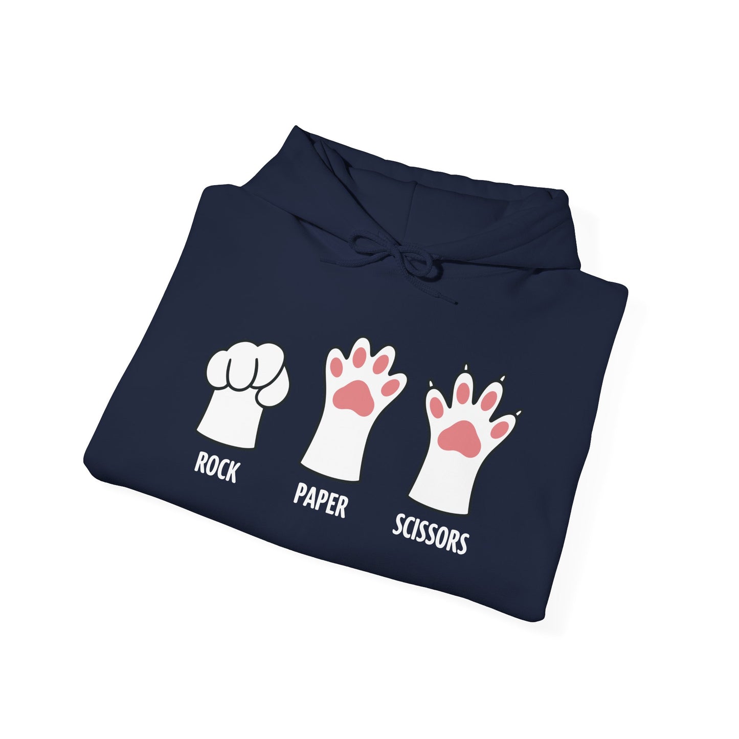 Funny Introvert Cat Animal Rescue Rock Paper Scissors Cute Paw Cat Hoodie