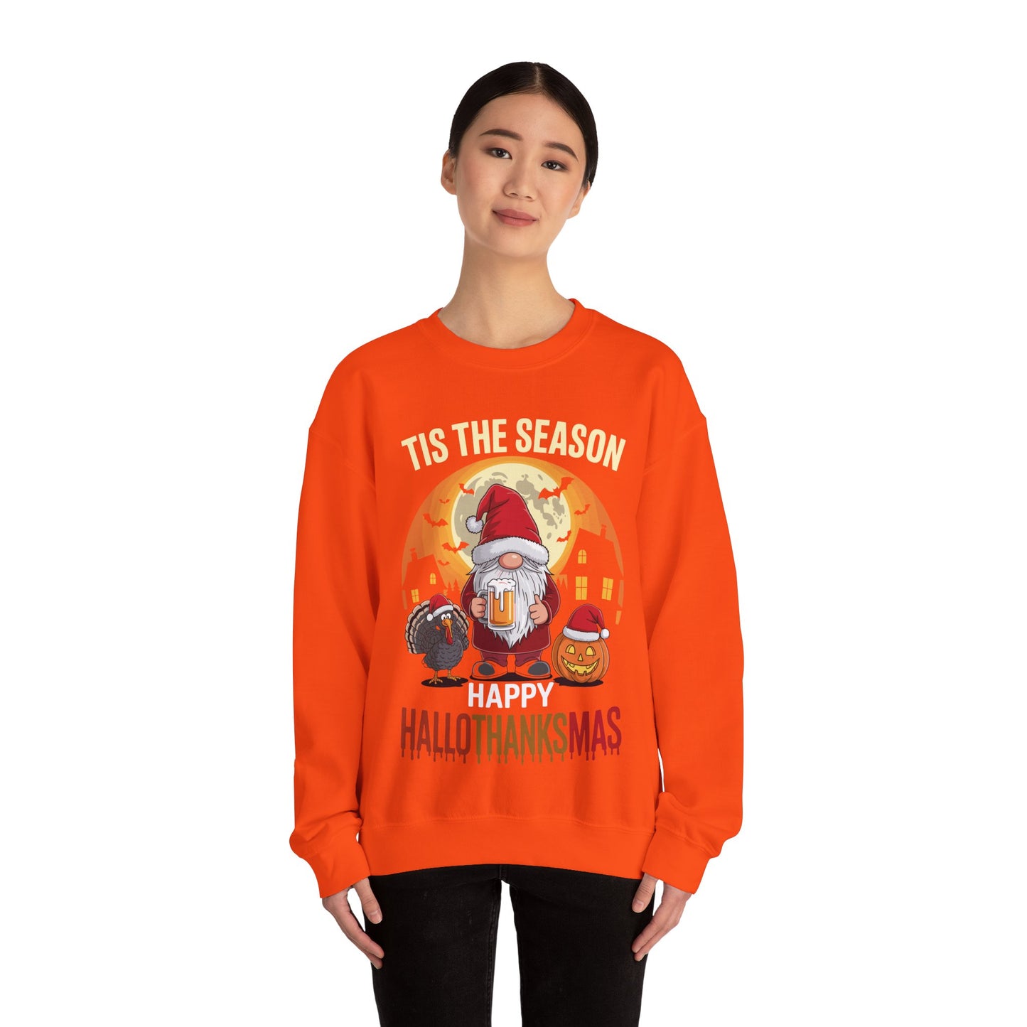 Happy Hallothanksmas Halloween Thanksgiving Merry Christmas Sweatshirt
