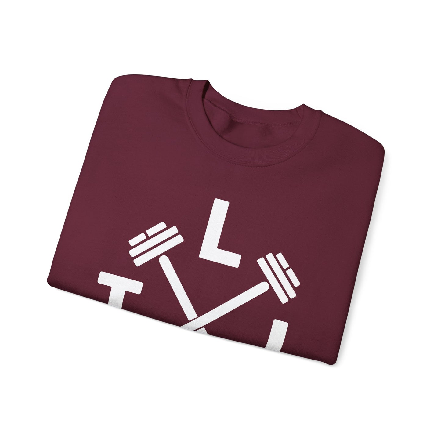 LIFT Weightlifting Fitness Barbells Crossed Circle Sweatshirt