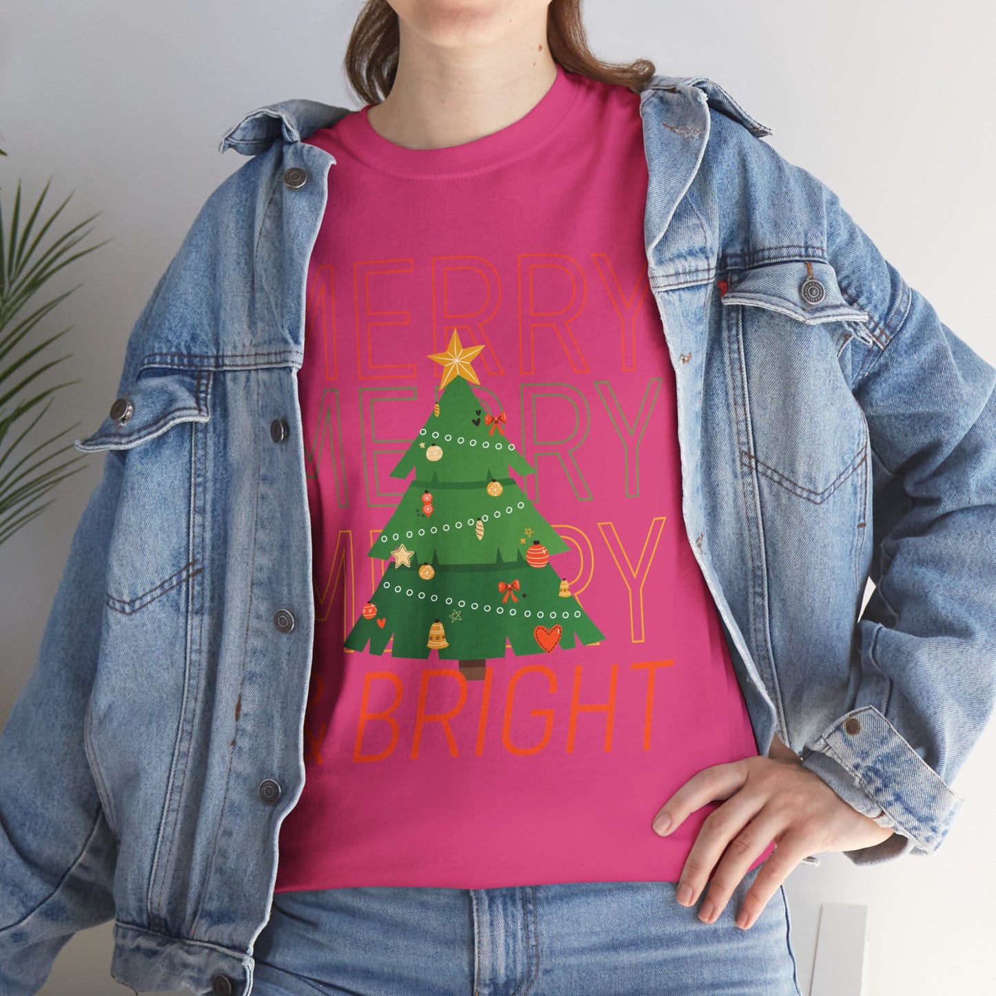 Merry and Bright Christmas Tee Cute Holiday Shirt for Men and Women