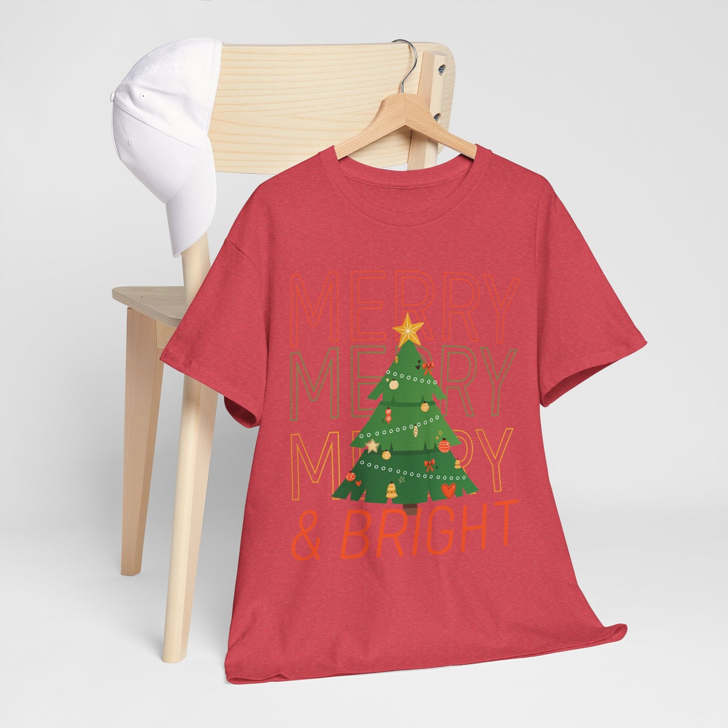 Merry and Bright Christmas Tee Cute Holiday Shirt for Men and Women