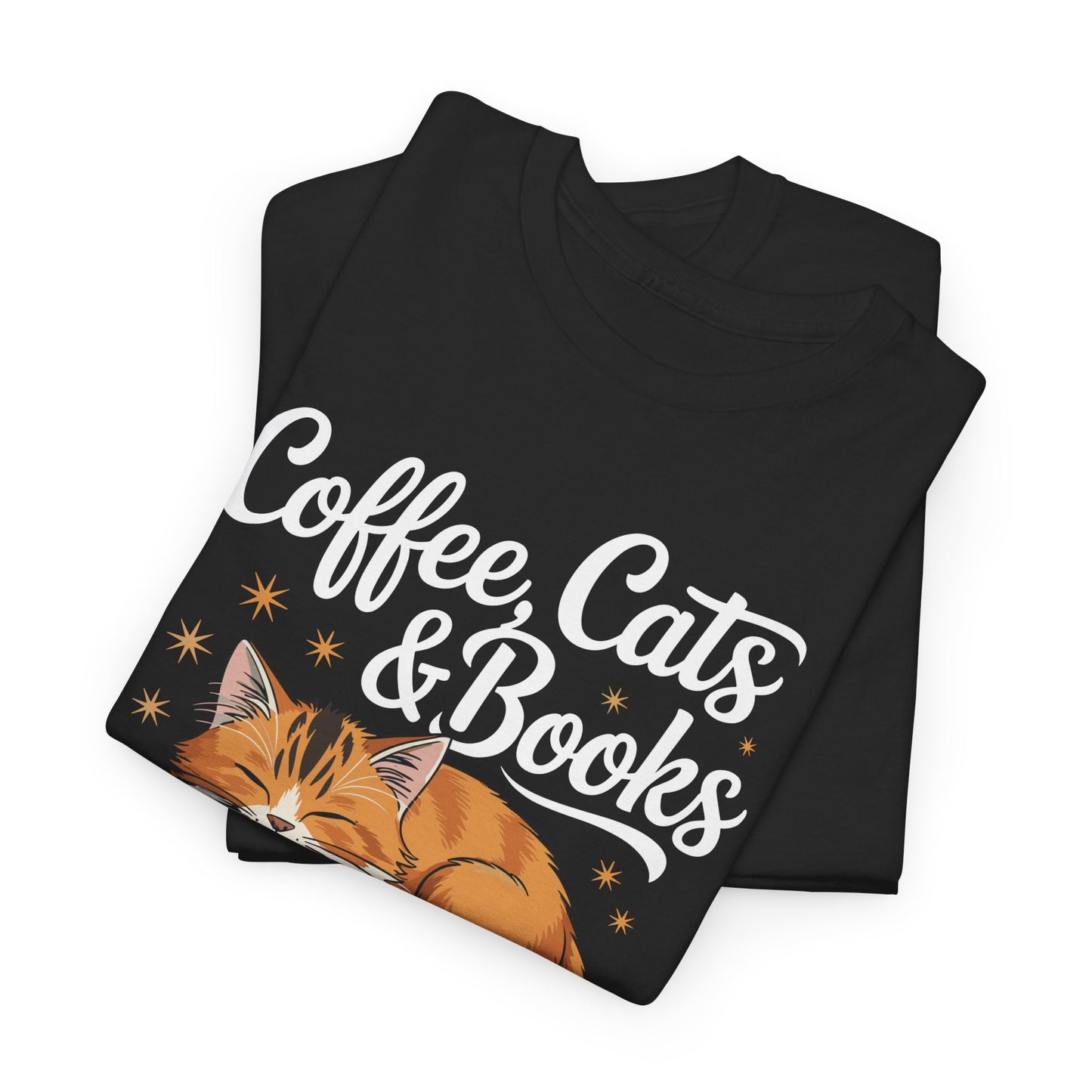 Coffee Cats & Books Lover Tee