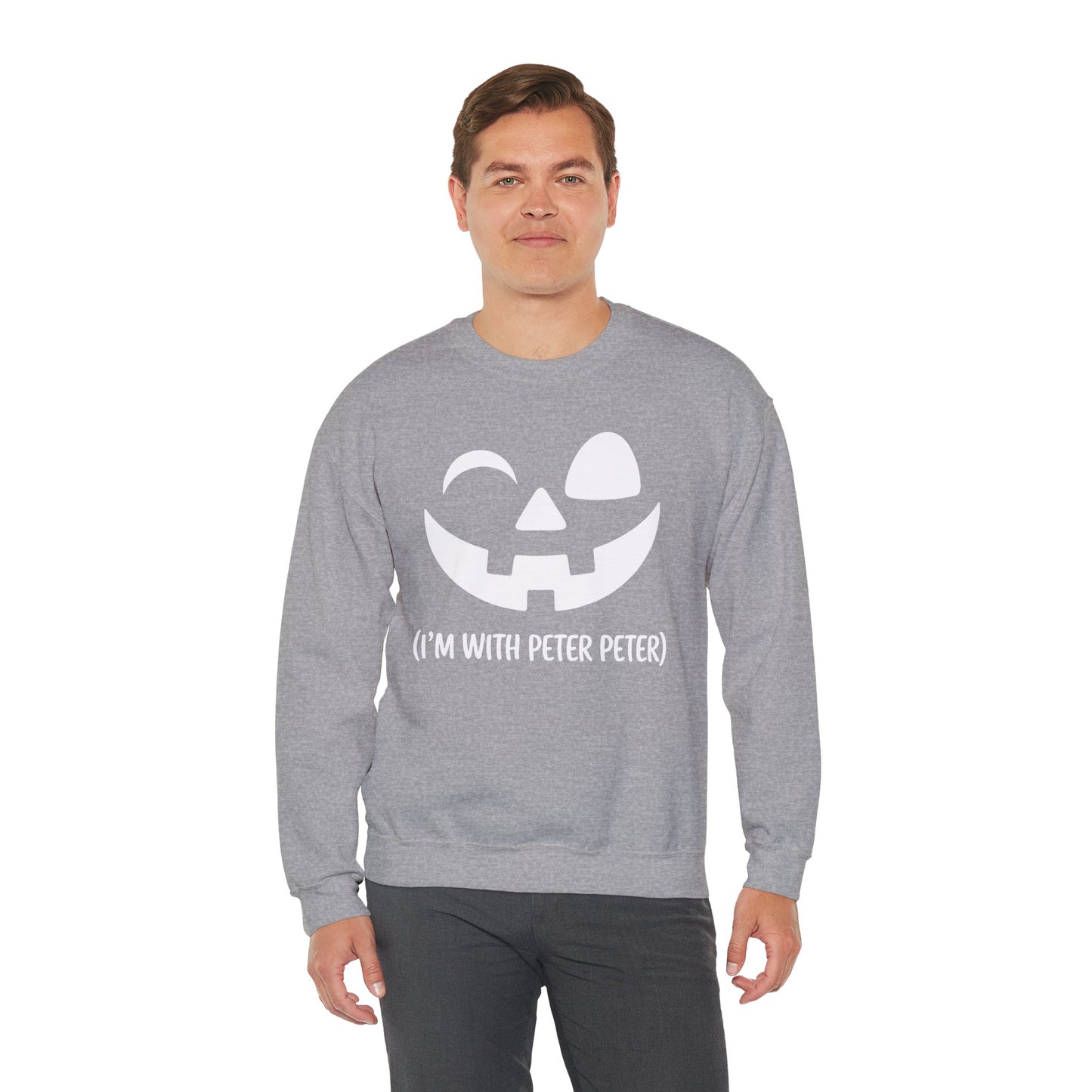 Im With Peter Couple Halloween Adult Eater Pumpkin Sweatshirt