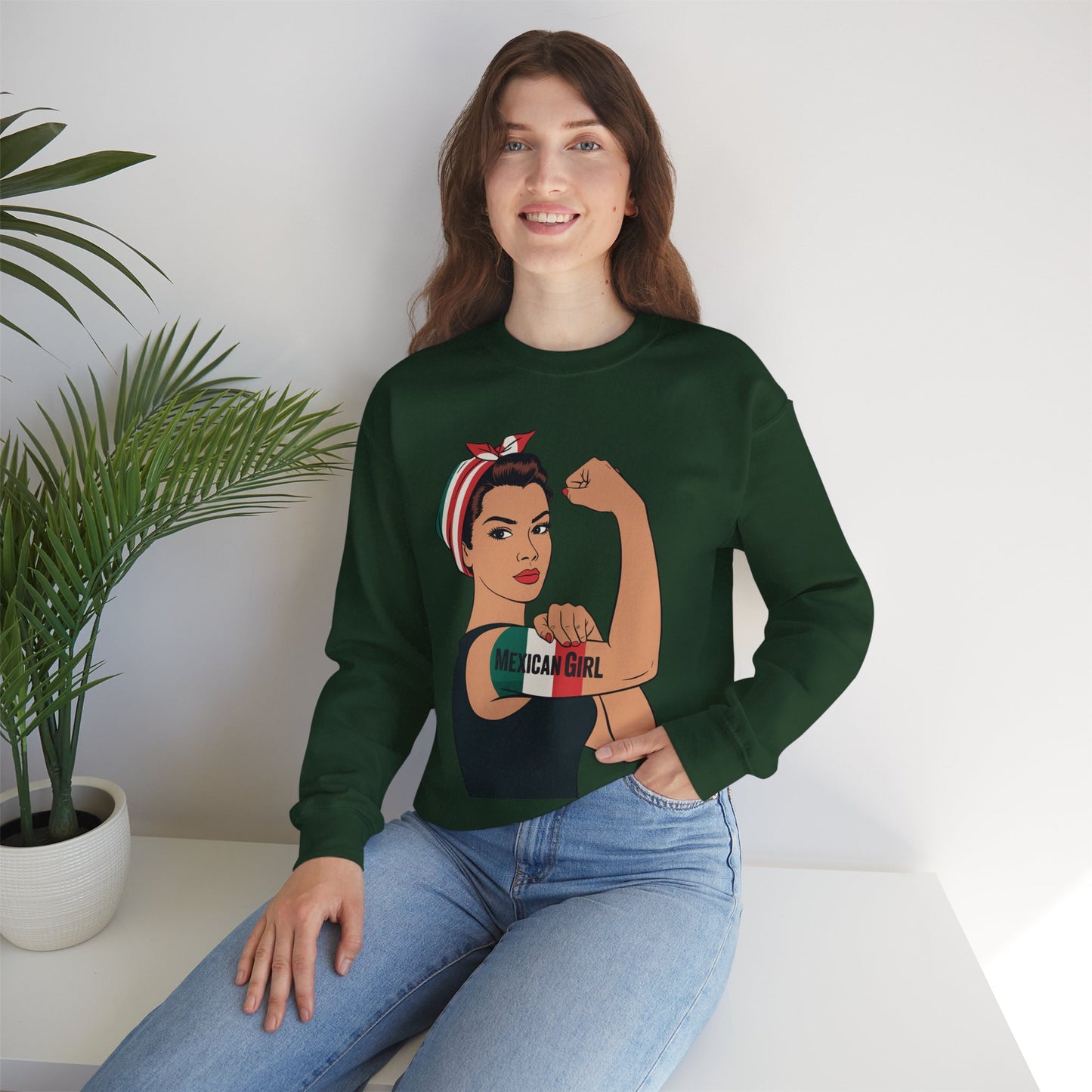 Mexican Girl Mujer Rosie Riveter Cinco De Mayo Fiesta Sweatshirt Women