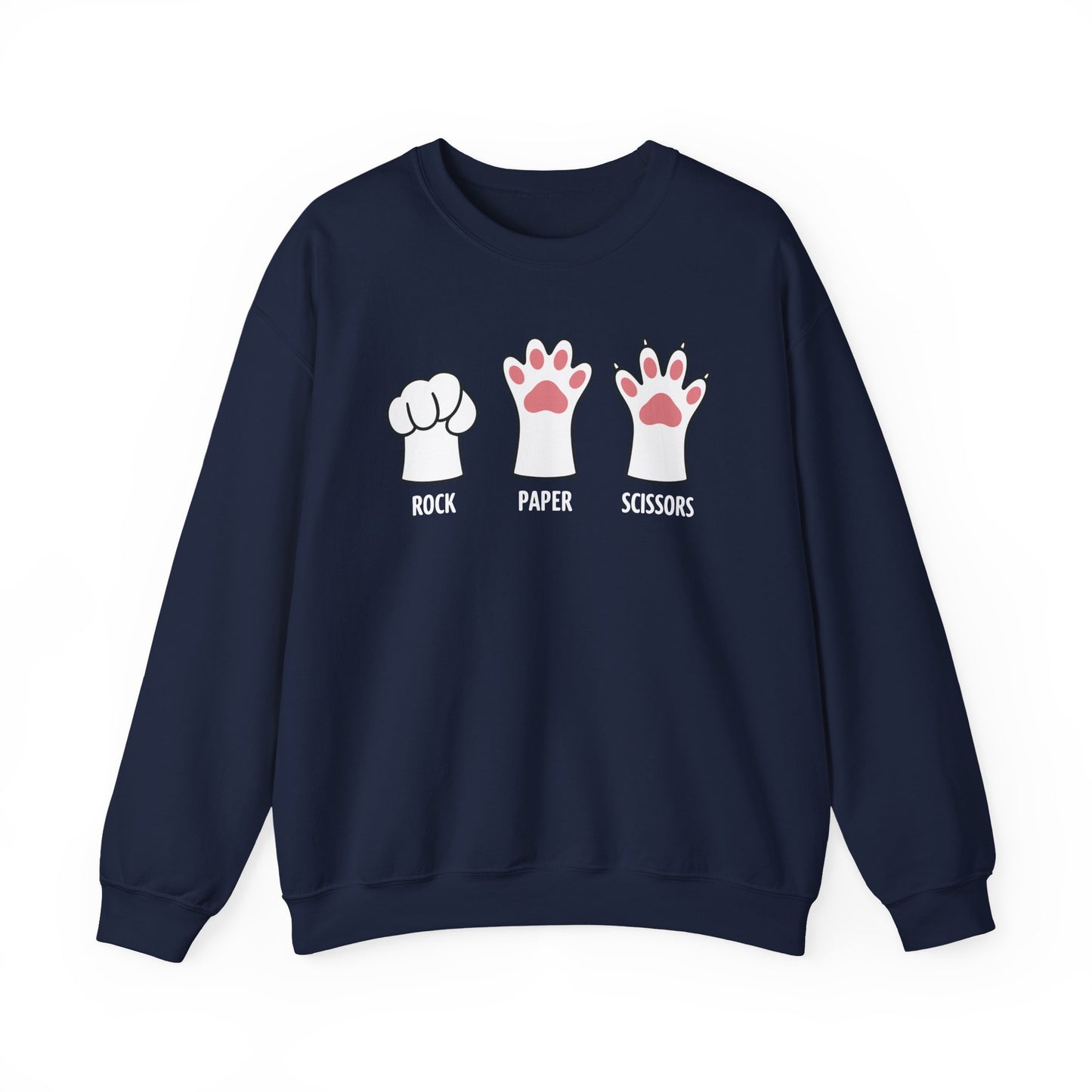 Funny Introvert Cat Animal Rescue Rock Paper Scissors Cute Paw Cat Sweatshirt