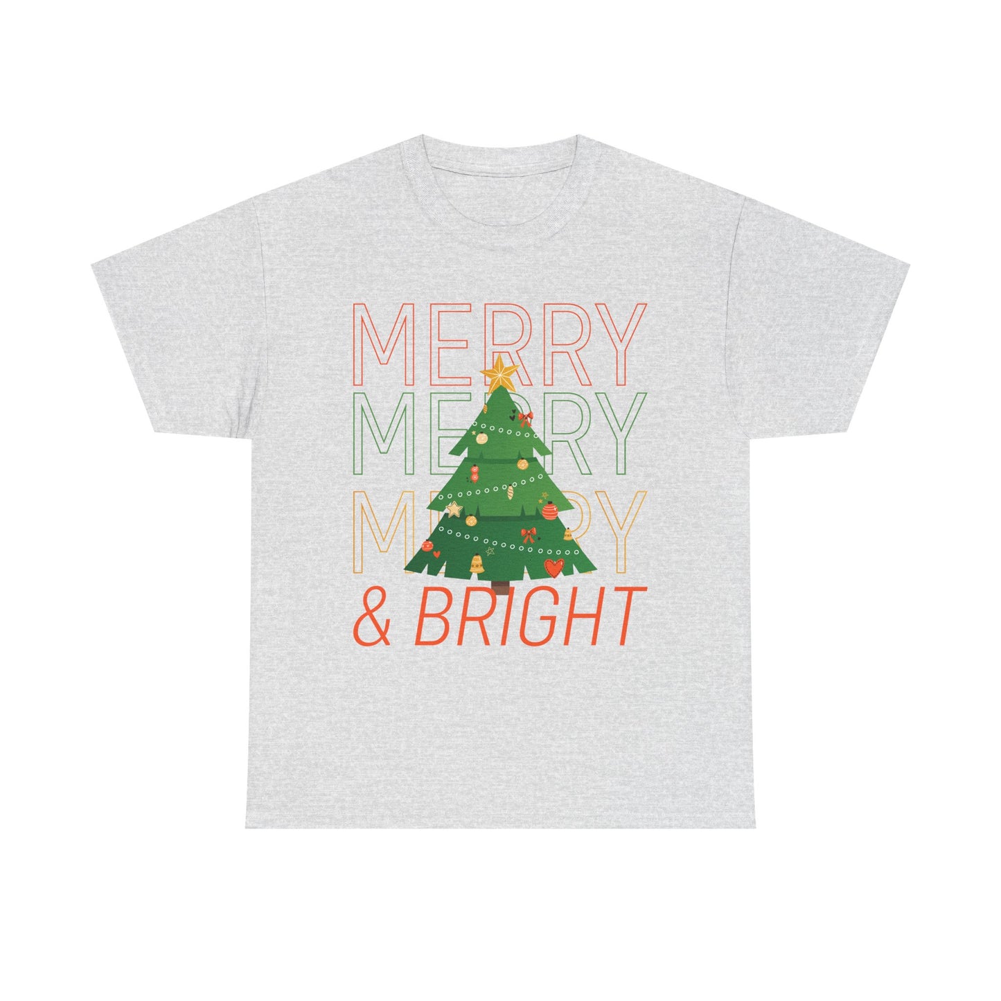 Merry and Bright Christmas Tee Cute Holiday Shirt for Men and Women